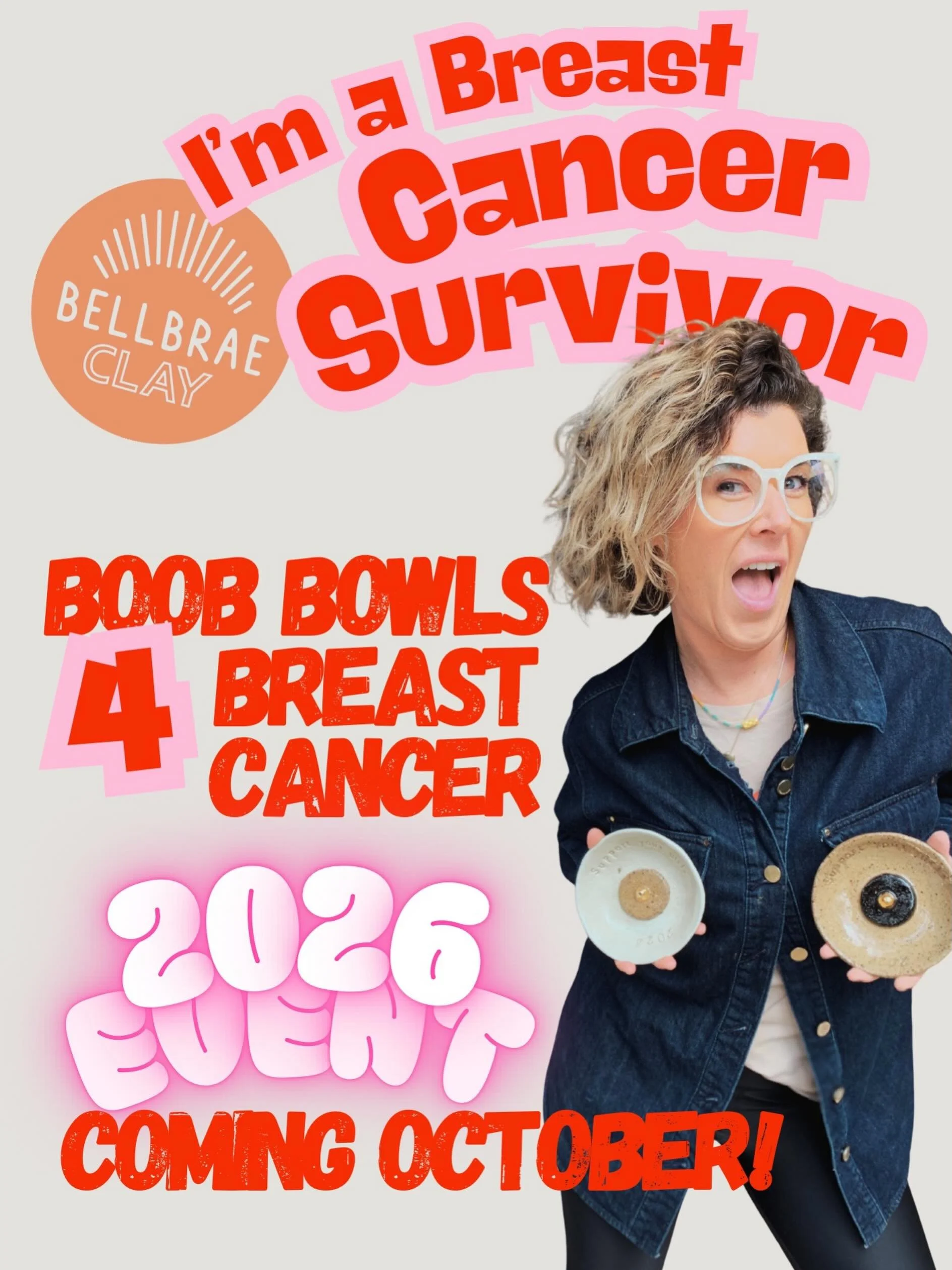Bellbrae Clays &lsquo;Boob bowls for Breast Cancer&rsquo; is coming back in October 2026! Last year was our first event and sold out! Join our Bellbrae Clay newsletter to keep up to date!