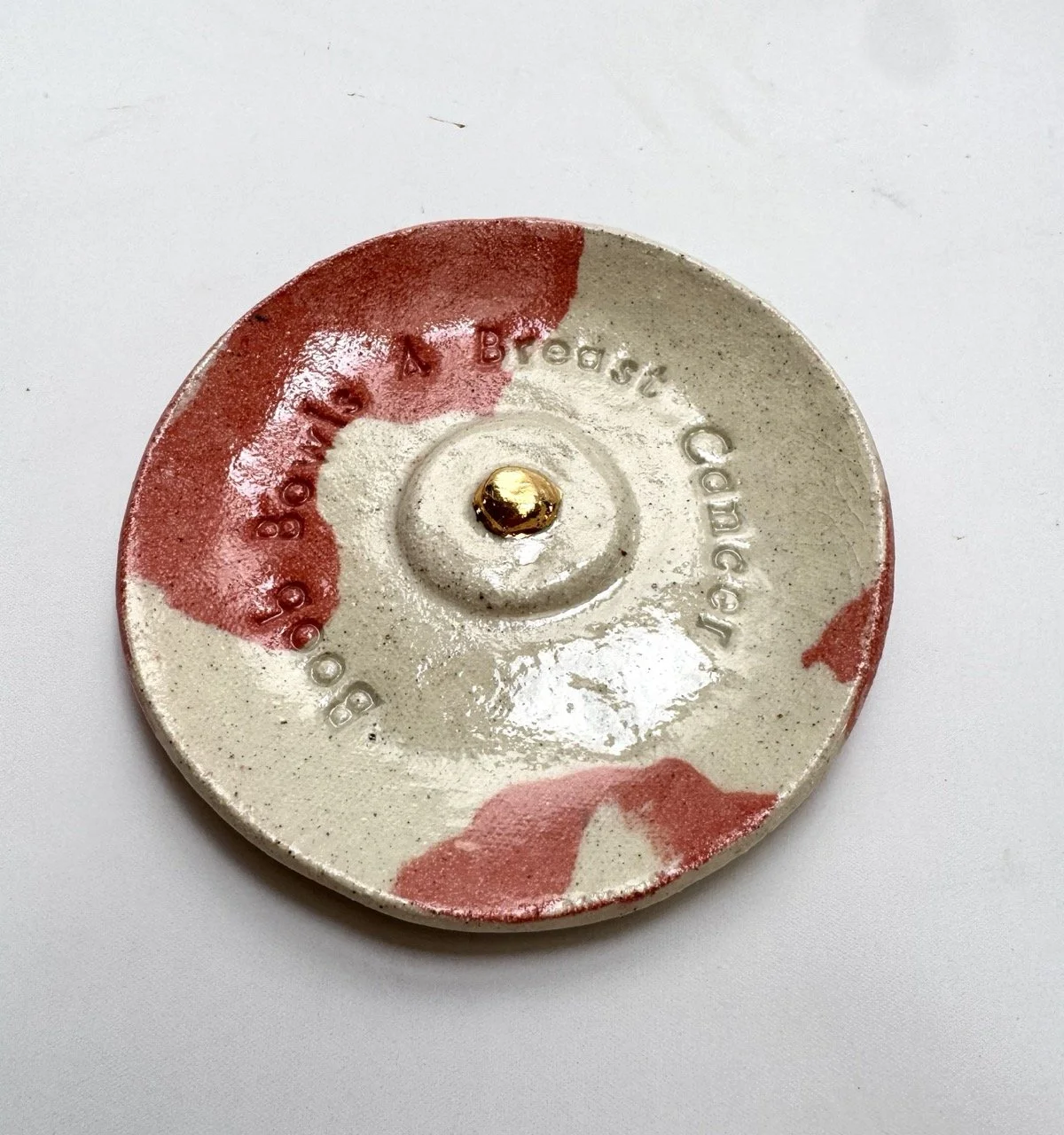 Boob Bowl for Breast Cancer - Mixed Clay/Gold