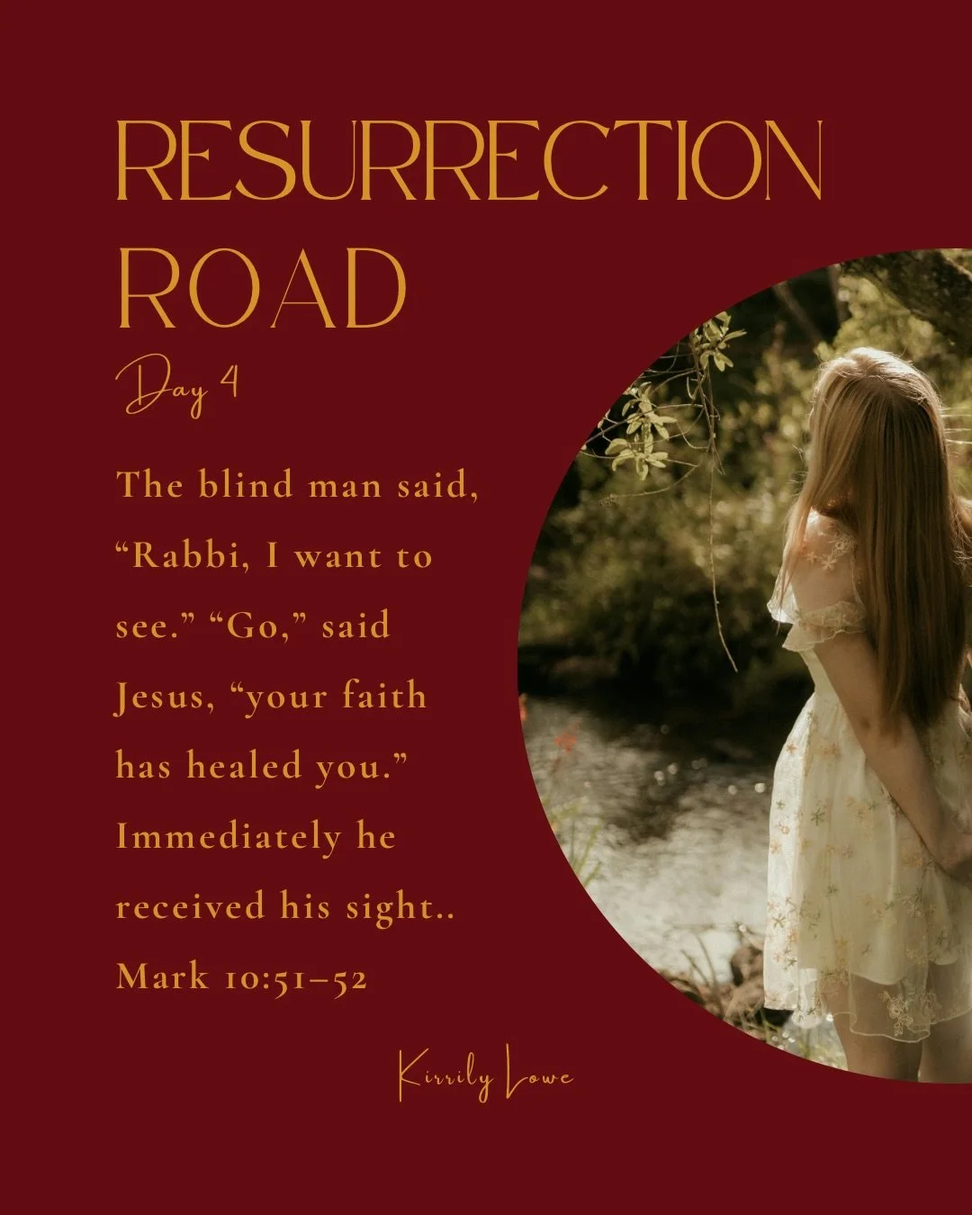 Day 4 The Blind See

Have you ever allowed people&hellip;
their opinions,
their expectations,
their discomfort&hellip;

to keep you from reaching for God?

Bartimaeus was surrounded by a crowd,
and when he cried out to Jesus,
they told him to be quie