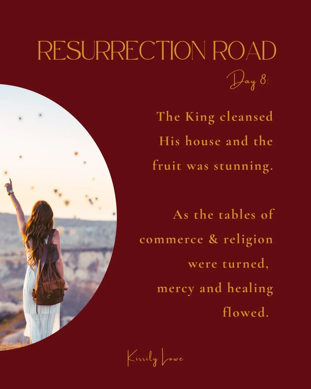 Day 8 The Tables are Turned.

What was meant to be a place of encounter had become crowded with commerce and religious activity. 

There was little room for God or those that really needed Him.

And Jesus stepped in.

He cleared the space&mdash;
not 