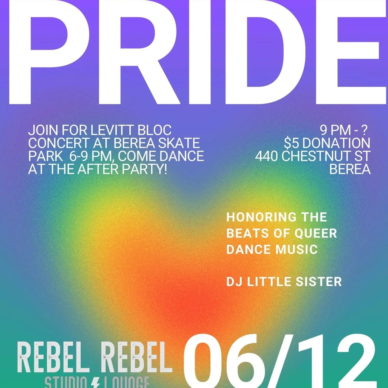 6/12 : DJ Little Sister's Pride Dance Party
