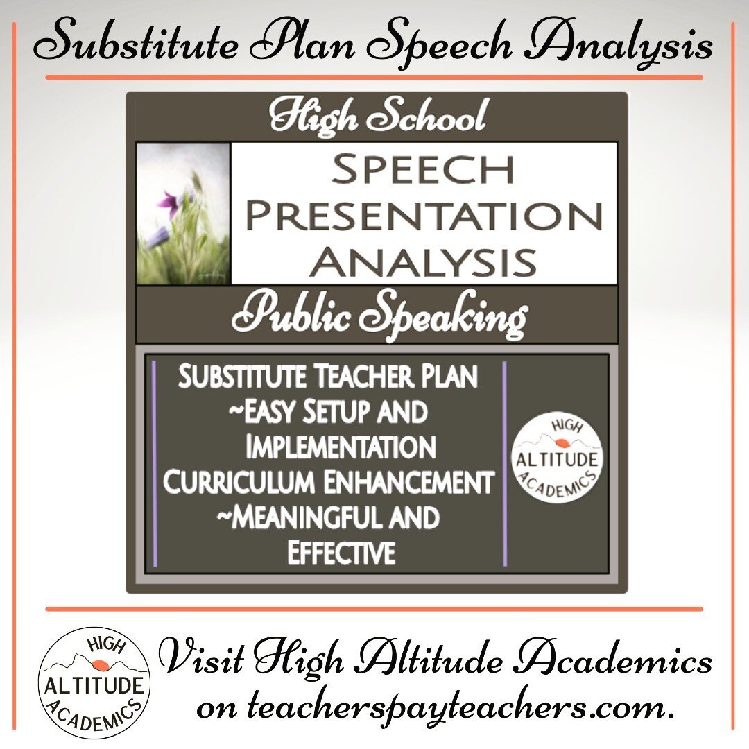 Sick? Tired? Needing to fill 20 minutes of your public speaking class because a student speaker no-showed? This activity is easy to implement and provides meaningful curriculum enhancement! It works for any speech and may be used multiple times durin