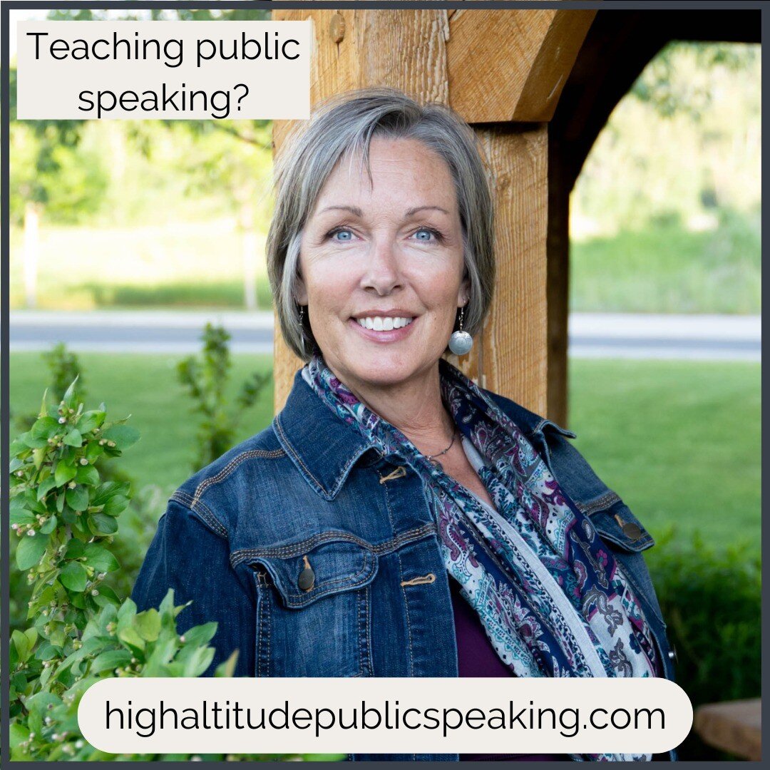 If you're teaching public speaking, you're teaching students an essential evergreen skill. Your work is important, and I'd love to help! Visit www.highaltitudepublicspeaking.com for support and resources.