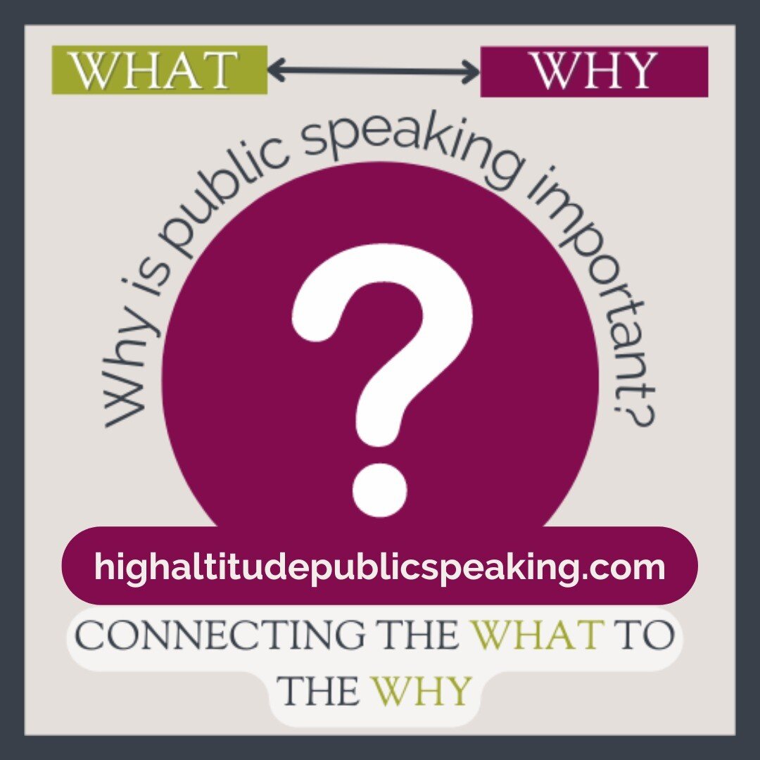 Why is public speaking important? When students connect the what to the why, real learning is the result. In other words, students need to understand not just WHAT they&rsquo;ll be learning, but WHY they need this information and these skills. This c