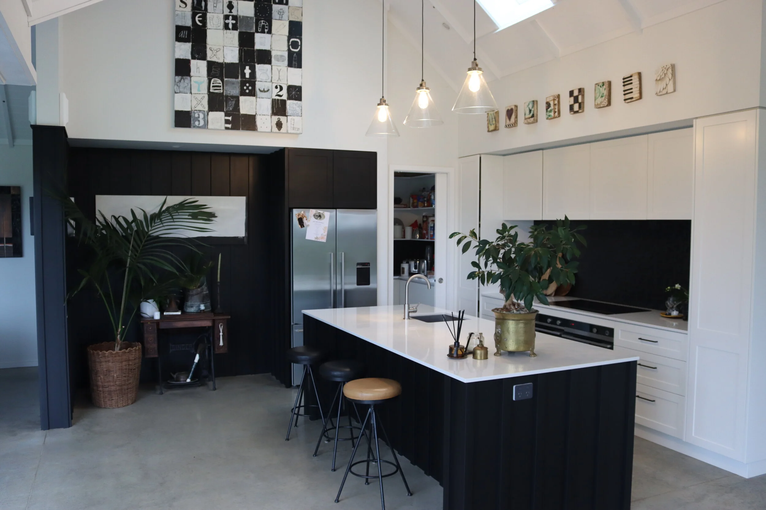 Kitchen bench tops stone and stainless steel