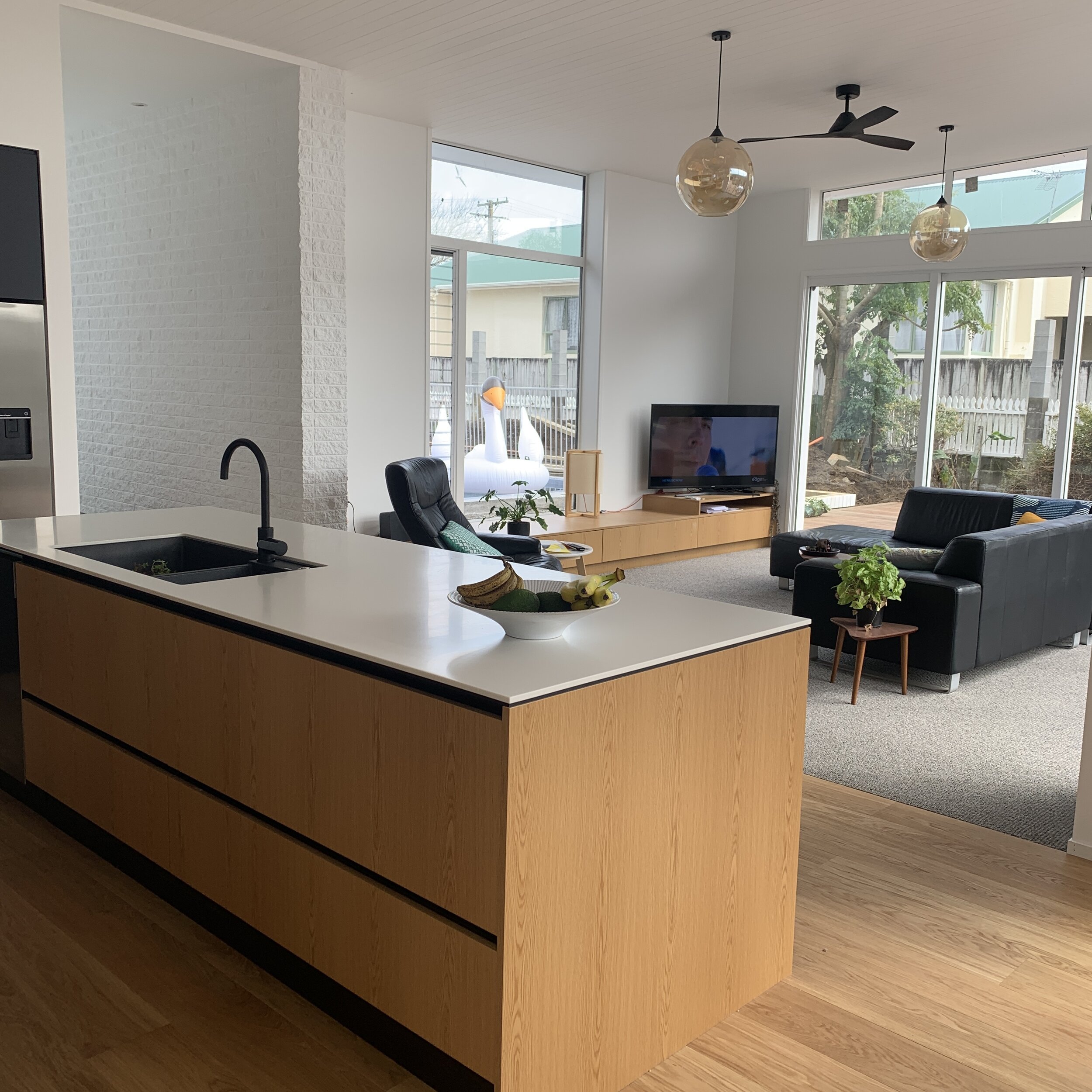 Open plan kitchen and living room renovation in Taranaki New Plymouth