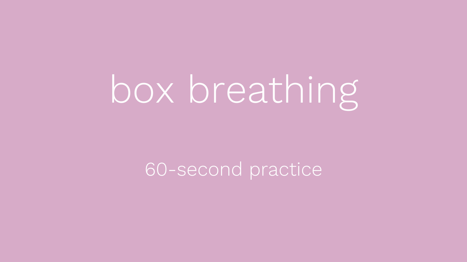 nervous system snacks: 1-minute breath practice to return to presence in times of stress