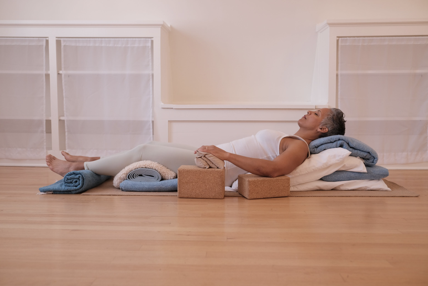 restorative yoga chest openers: 3 creative & effective propping techniques for more ease