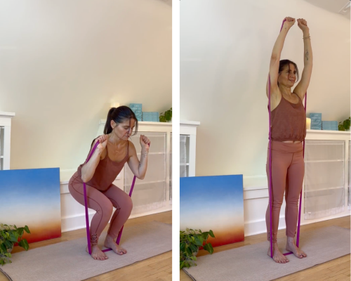 Chair to Full Body Stretch with Resistance Bands