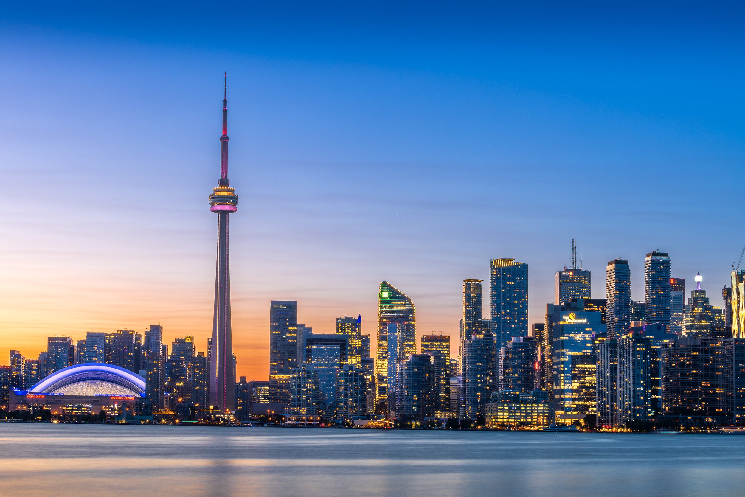 Silky Water and Glass Towers - Toronto, Ontario Canada