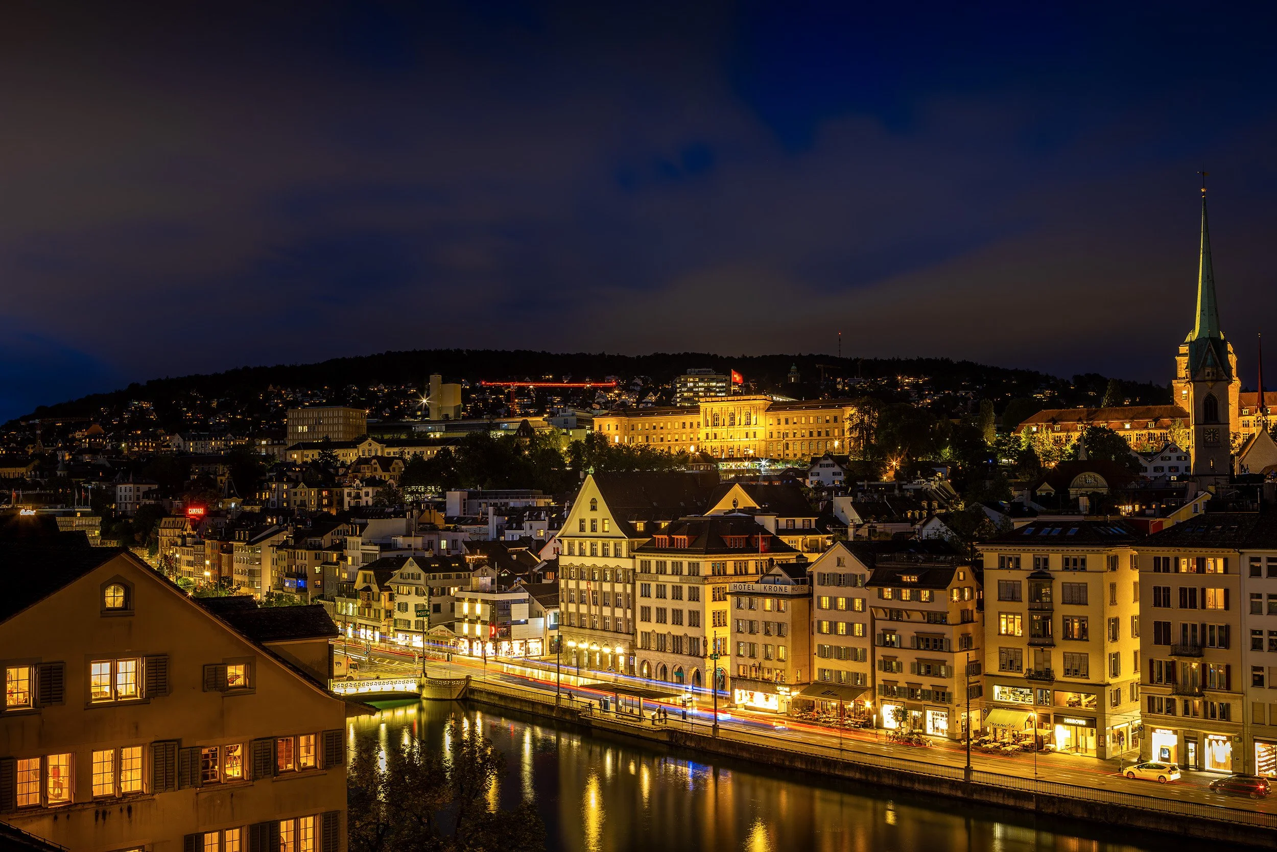 Limmatquai Light Ribbons - Zürich, Switzerland