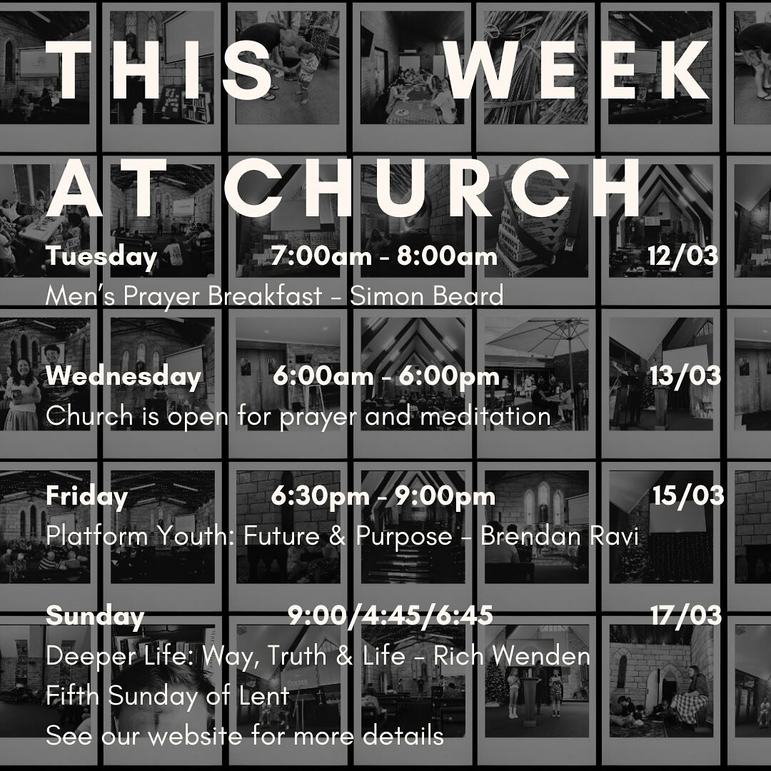 This week at church
And what&rsquo;s coming up in March and April.