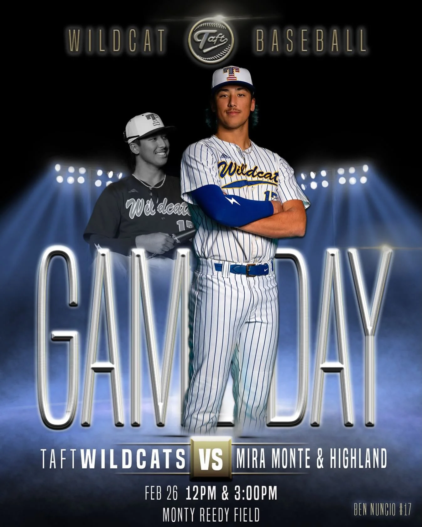 Gameday

Your Wildcats begin Terrio Therapy tournament play today with a double header: Mira Monte at noon and Highland at 3:00 PM. Go &lsquo;Cats!

Live Stream: https://youtube.com/live/9WWOlsKsAiM?feature=share