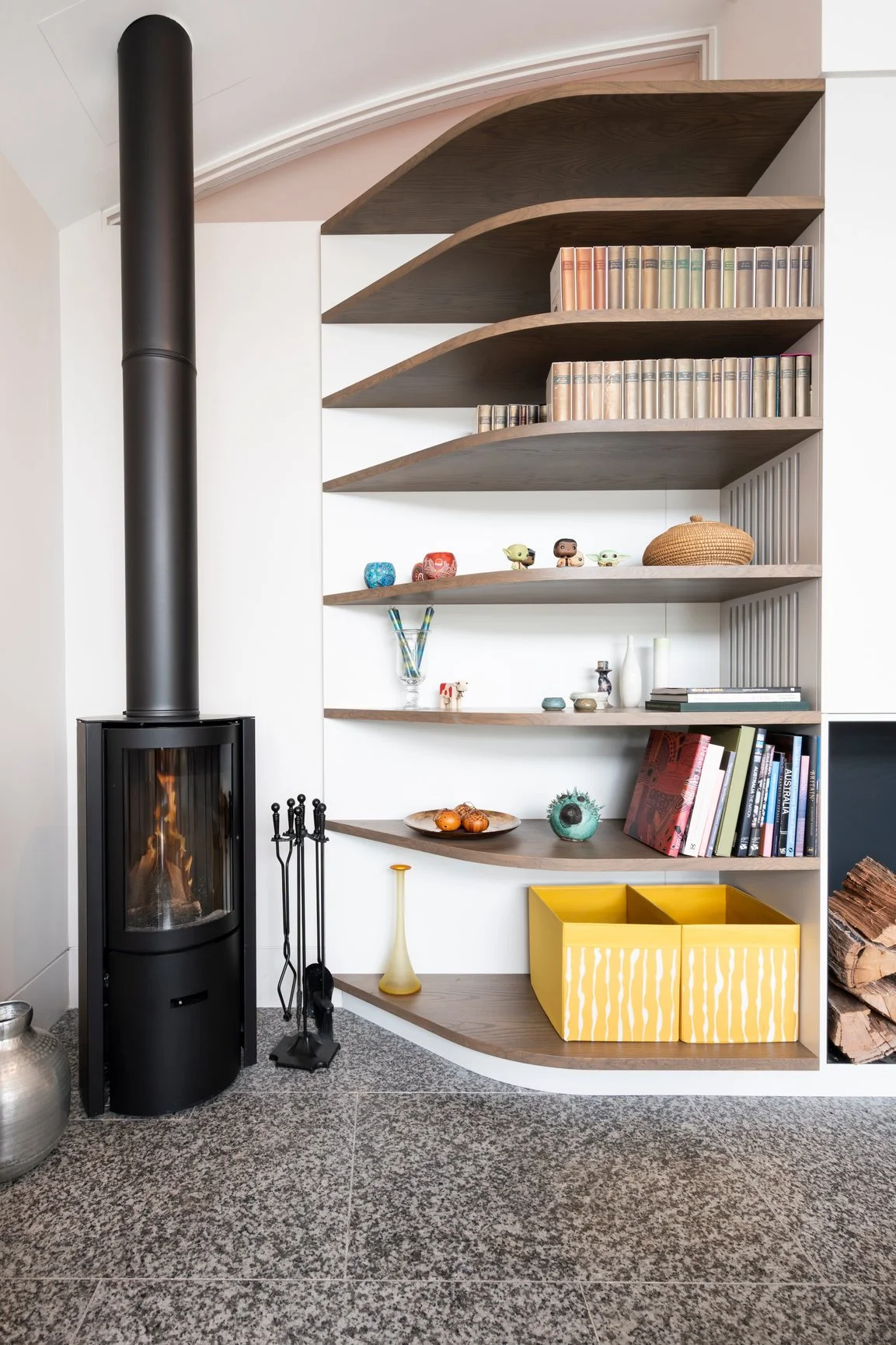 Atcliffe Walder Atelier-curved shelves & fire.jpg