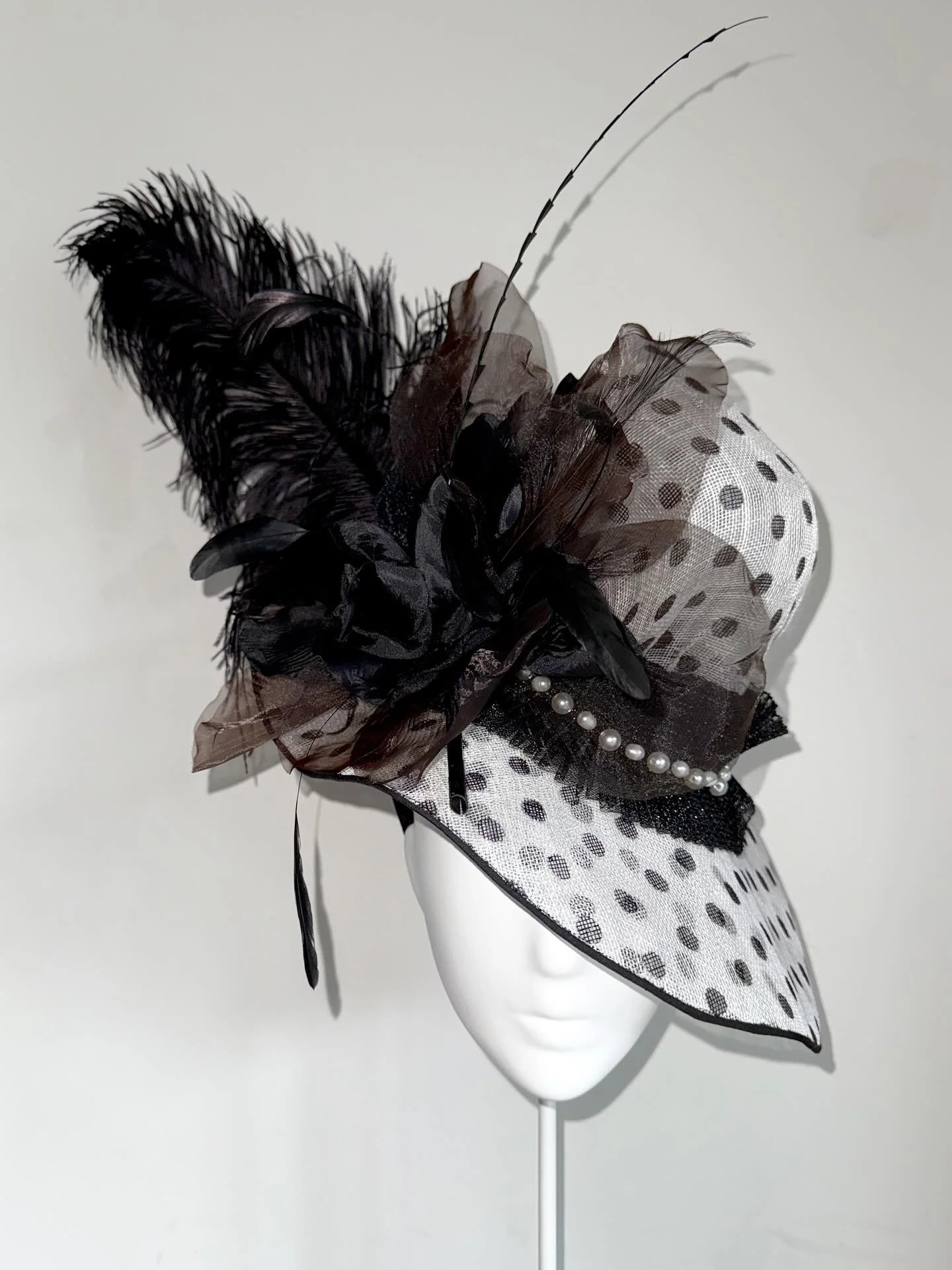 Talk about the monochrome drama……………………
Just finished this incredible piece for a special client of ours…………………. 
Wide brim with sculpted body, d