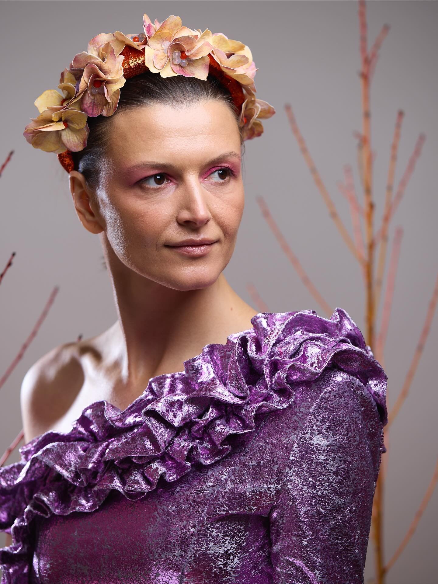 Despite the weather ( feels like winter) we still have so many beautiful spring styles left at the studio, such  as these hand painted petals bands…………………
Hand beaded with crystals, beads & pearls,