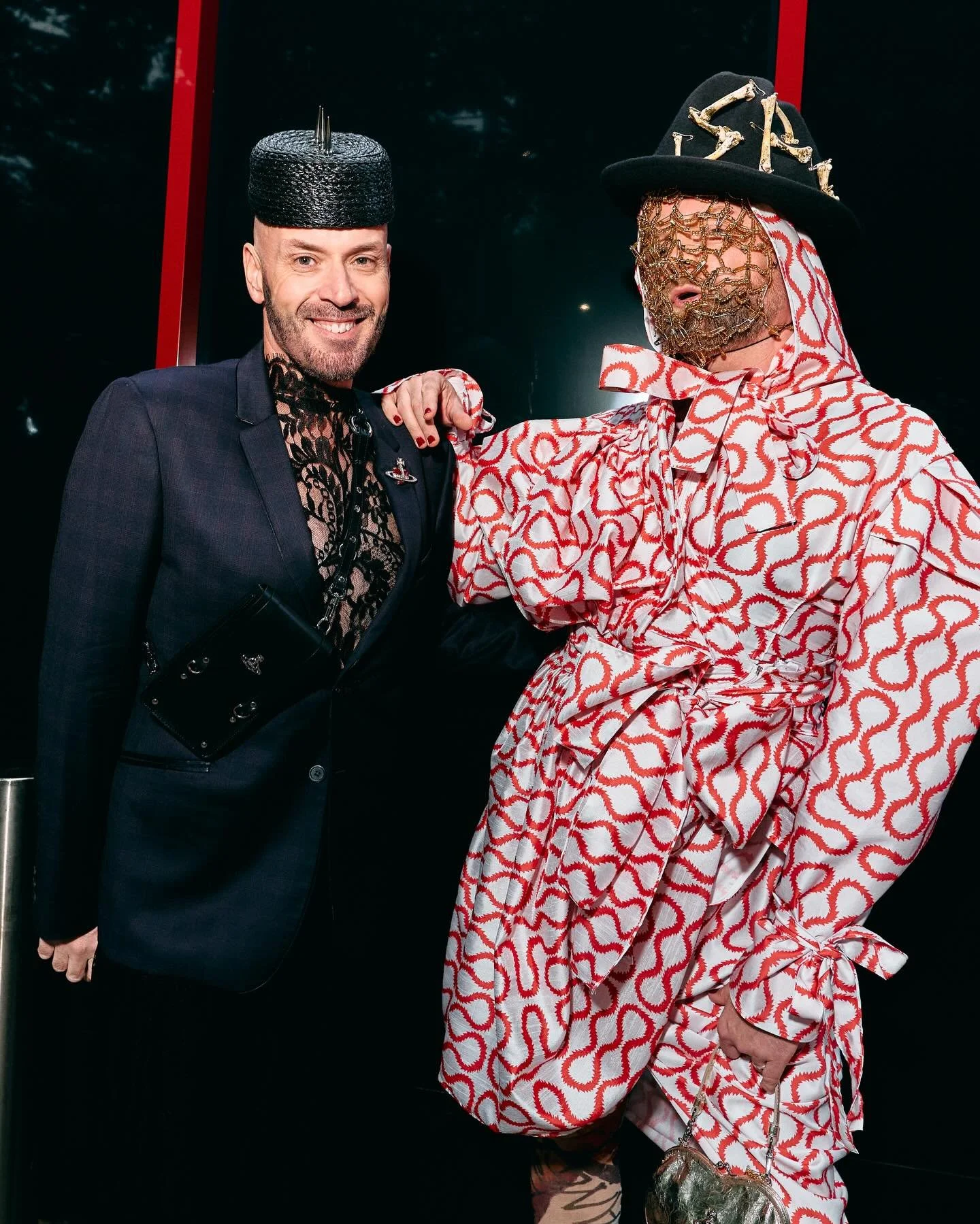 @ngvmelbourne Gala with @melboy25 
In full custom @matchosubadesignstudio look inspired by my vintage @viviennewestwood squiggle boots paired with Mountain hat from Buffalo collection by Westwood decorated with gold foil chicken bones &ldquo;SEX&rdqu