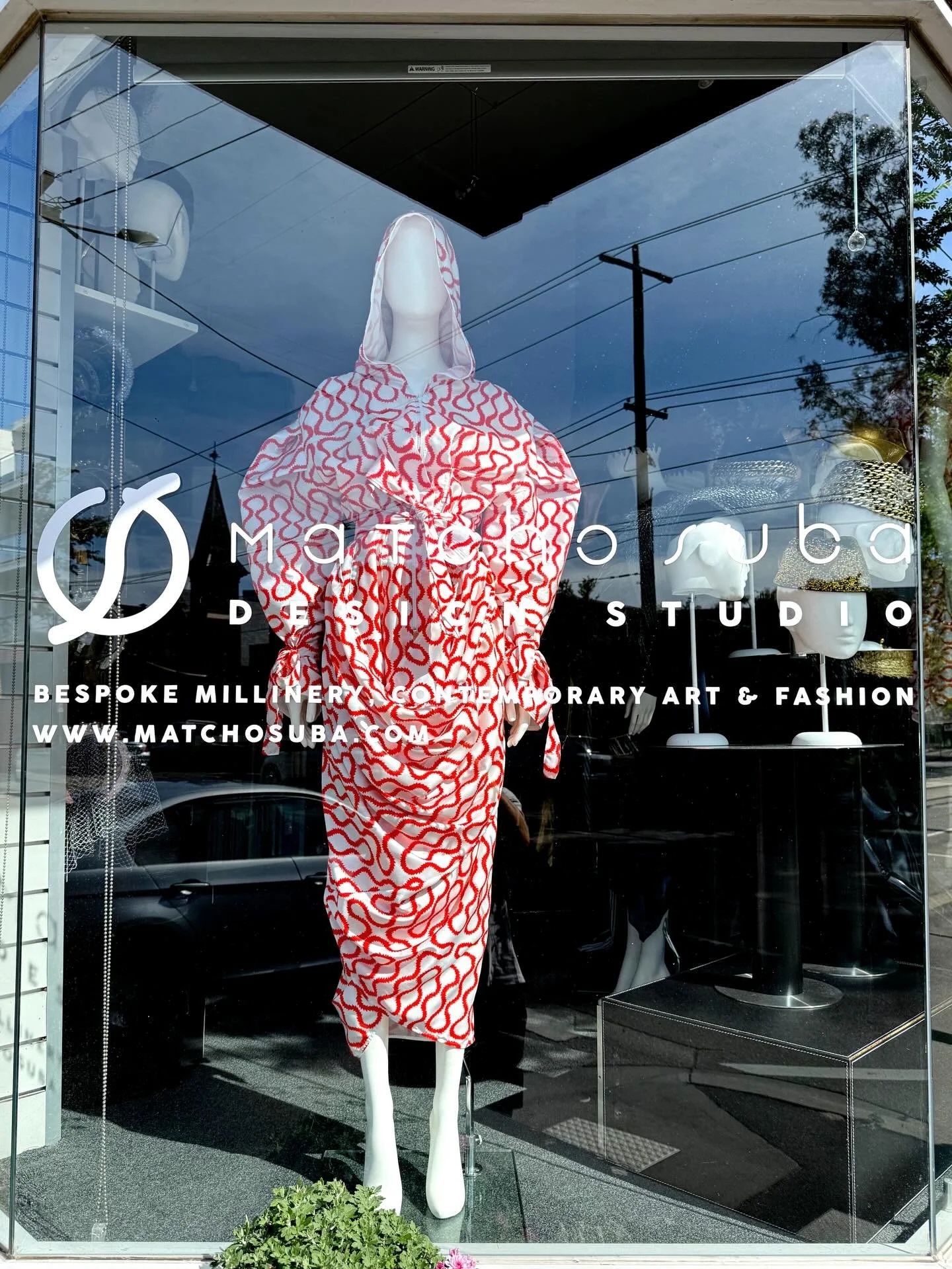 My @ngvmelbourne haha outfit currently displayed in our Chapel street windows&hellip;&hellip;&hellip;&hellip;&hellip;&hellip;&hellip;&hellip;
Split into two looks, oversized hooded coat dress &amp; asymmetric sculpted dress, they both look divine&hel