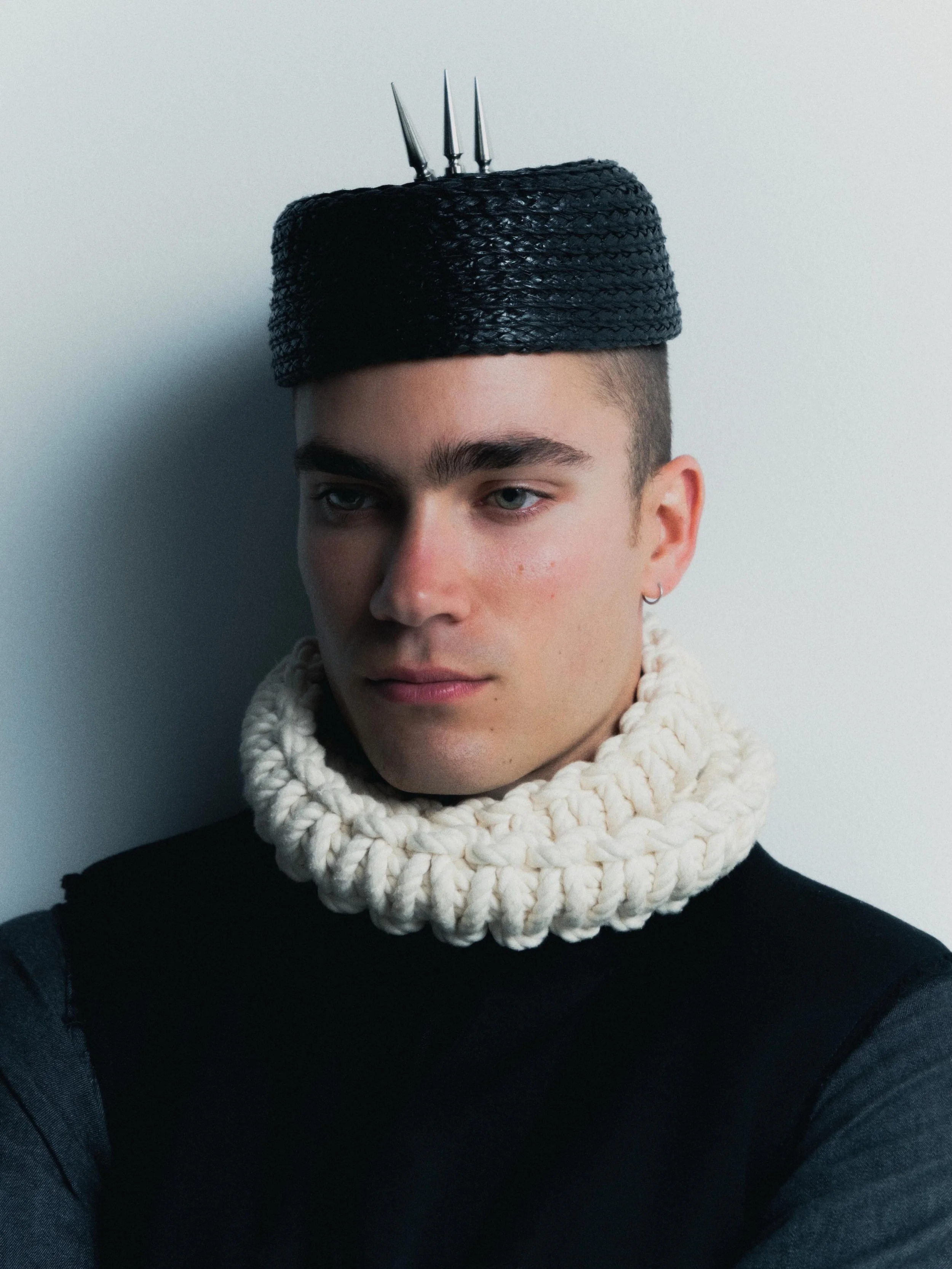 Our punk inspired studded pillbox features in &ldquo;Unfinished Character&rdquo; 
An exclusive editorial for @fuuuckingyoung 
Photography/ @rpacurucu 
Styling/ @_simonfinnegan_ 
Model/ @_howells @priscillasmodels 
Lighting/ @lukaswhite 
Styling assis