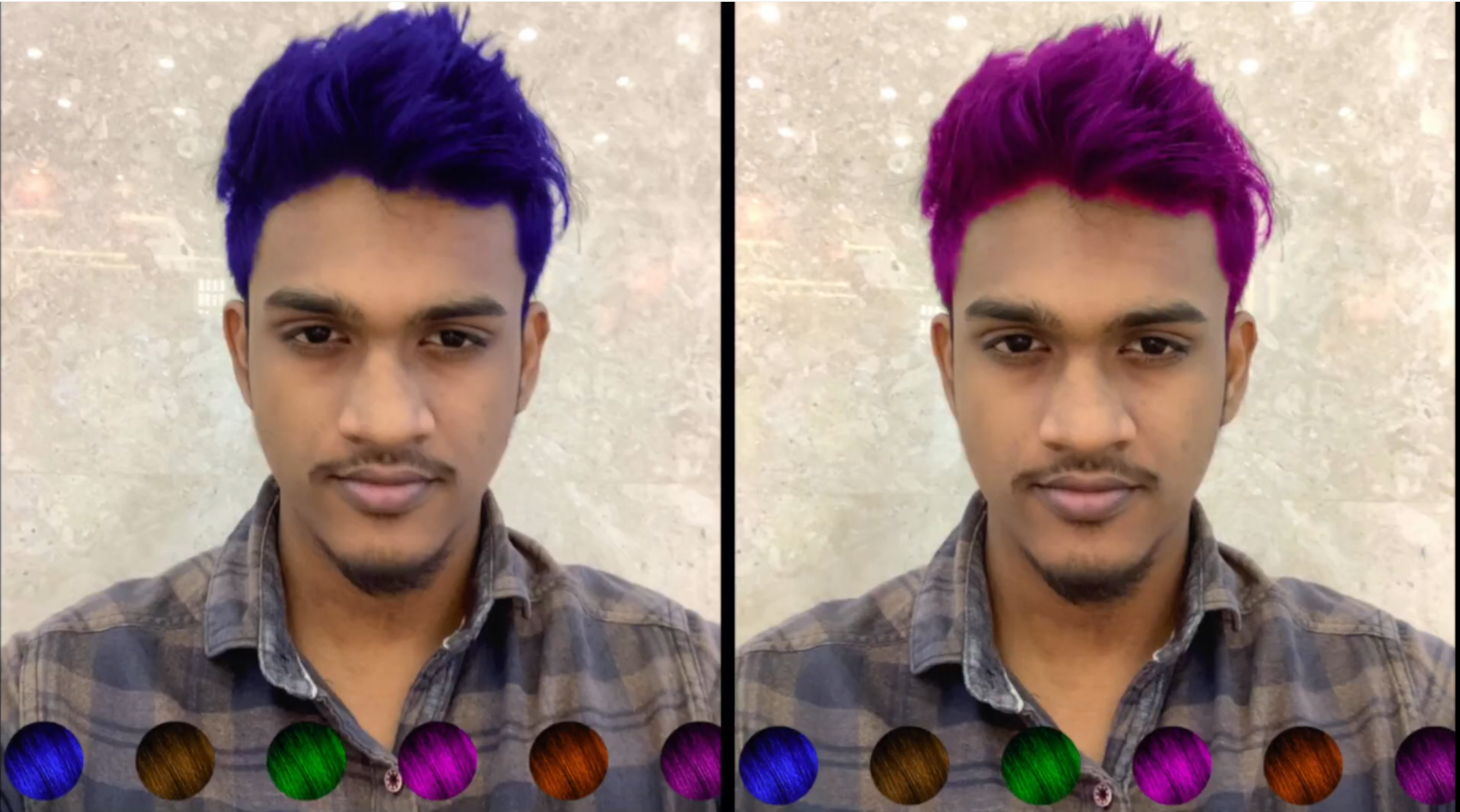 AR hair colour try on application - Using semantic segmentation — Bharath's  Portfolio