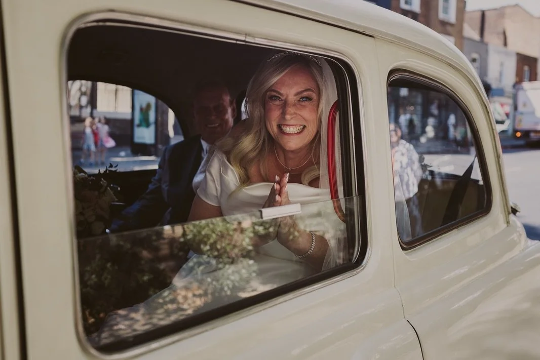 Debbie + John, what a day!
Islington Town Hall vows, then on to The Depot for the party. An old-fashioned taxi cab whisking us between venues. Perfect wedding weather and the best kind of joy-filled celebration. Congratulations you two ❤️

Couple: @d