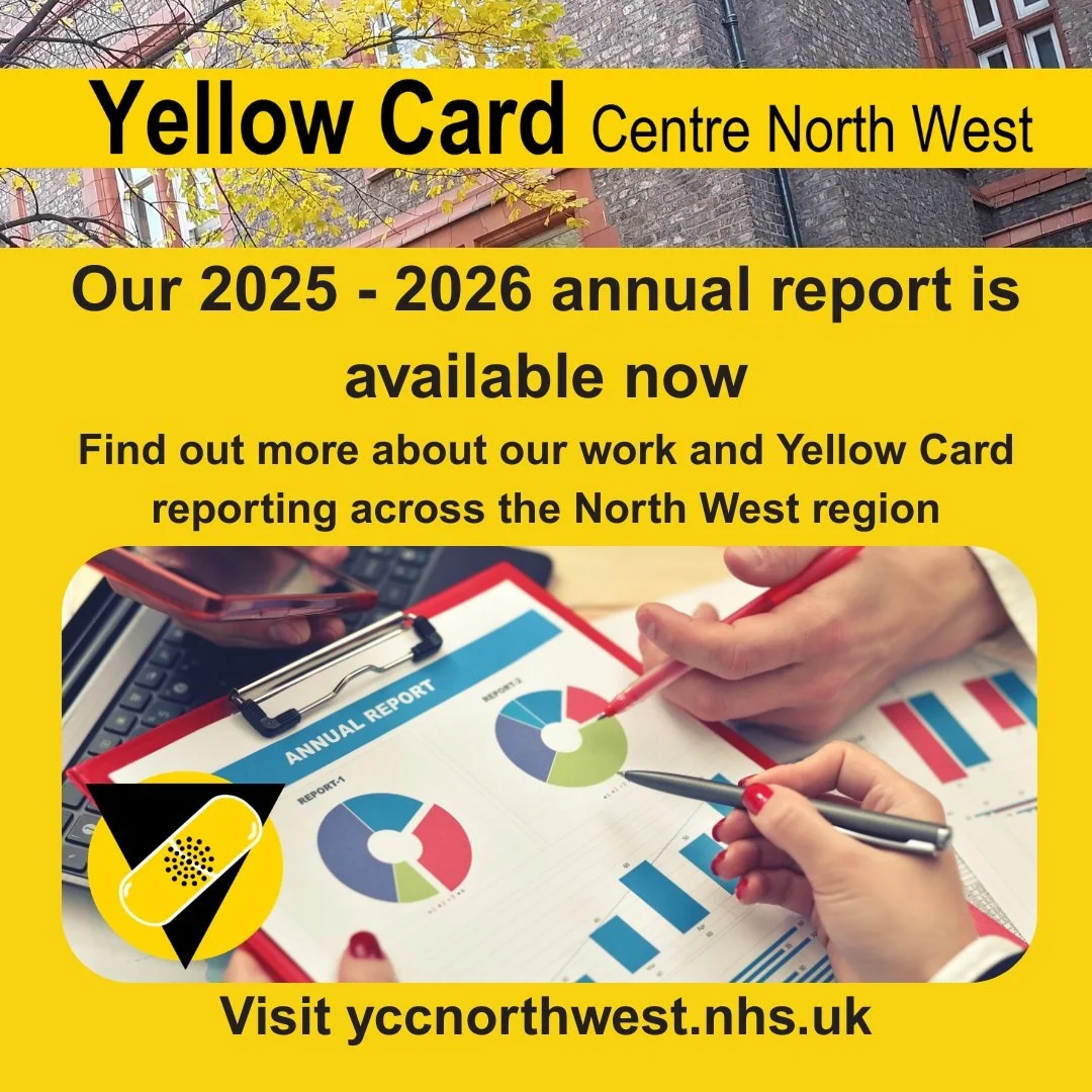 Our 2025/26 annual report is ready to view on our website
yccnorthwest.nhs.uk/publications. Thank you to everyone for continuing to report all suspected adverse drug reactions. #yccnorthwest #patientsafety #yellowcardchampions