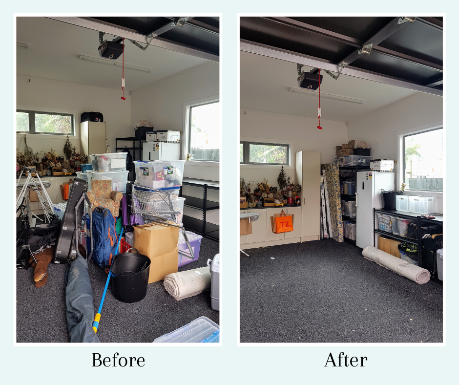 A garage that has been decluttered and organised by a wellington decluttering service.