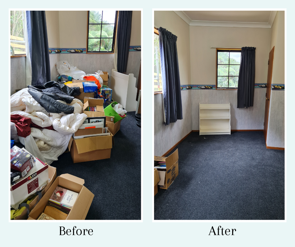 A spare room organised and decluttered by a wellington decluttering service. Also offering Wellington Housekeeping services.