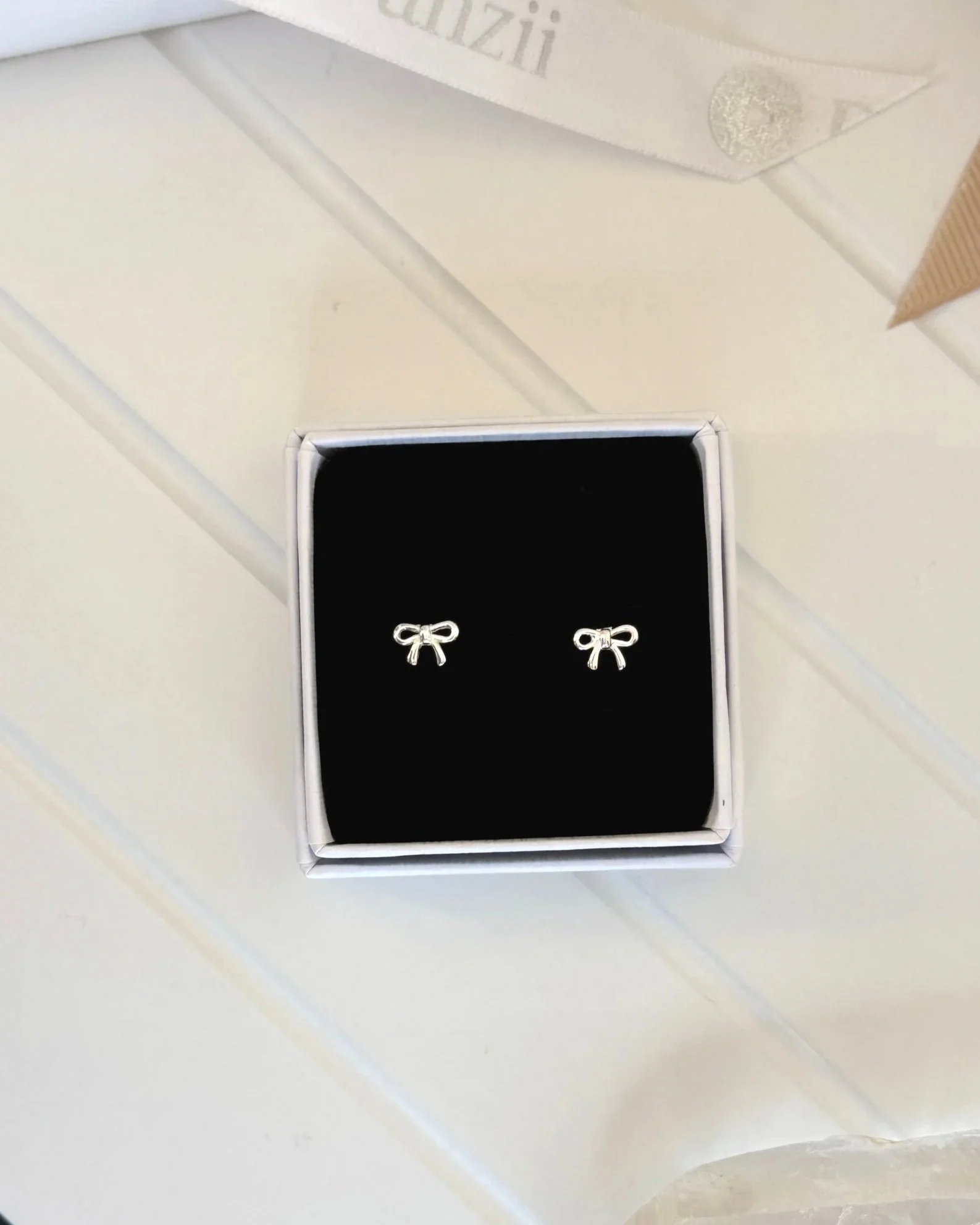 Sterling Silver Bow Stud Earrings