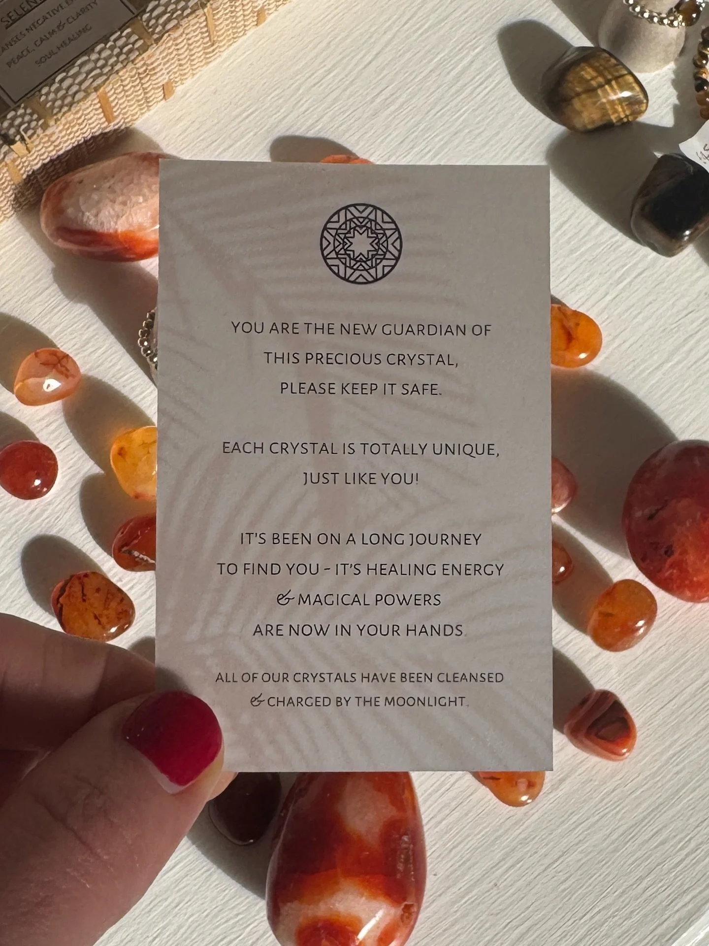 Every crystal has a journey… and somehow, it always finds its way to the person who needs it most. ๐โจ
Each one is cleansed, charged, and chosen with love before becoming part of your story. ๐ค
It’s one of my favourite parts of what I