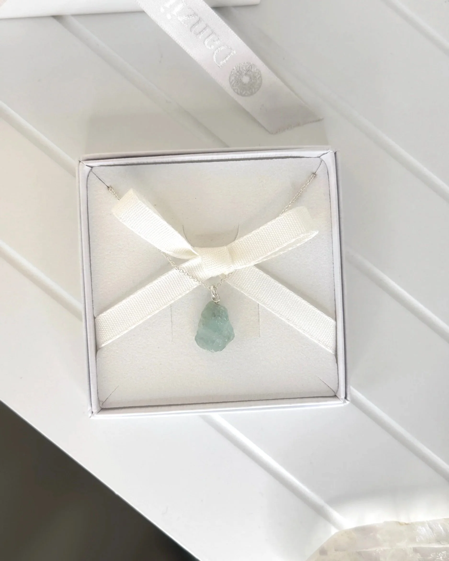 Raw Aquamarine & Sterling Silver Necklace