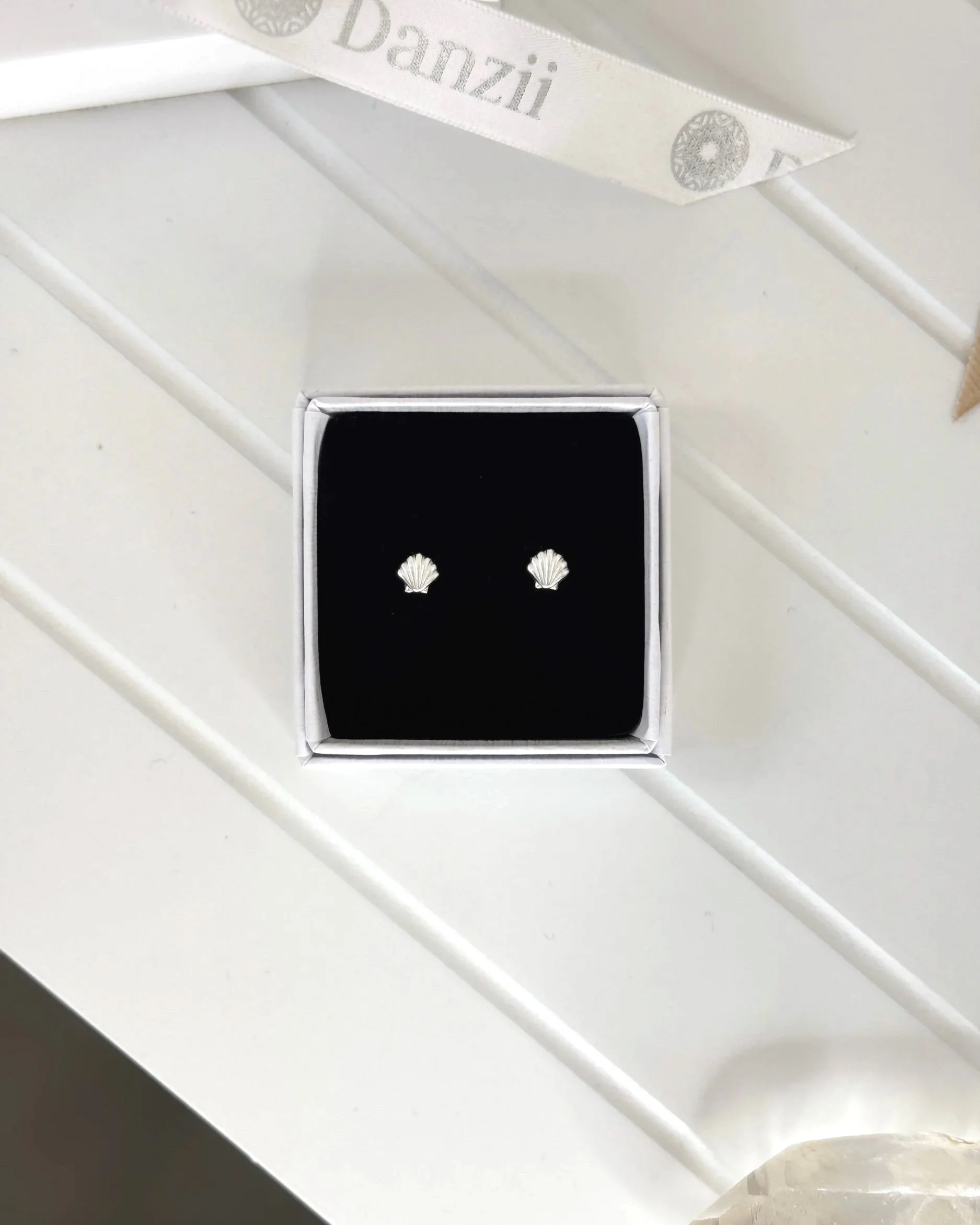 Sterling Silver Mini Shell Stud Earrings