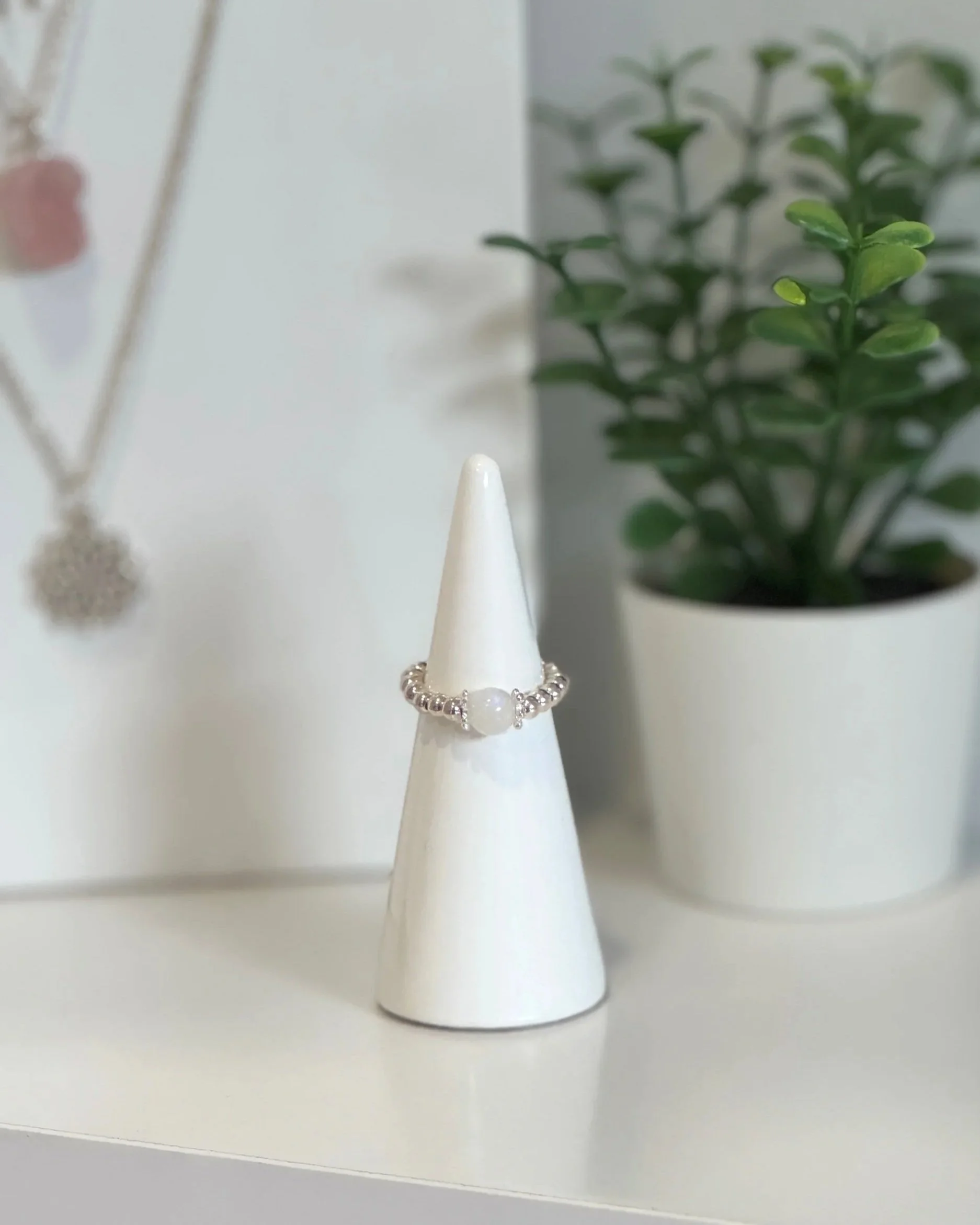 Sterling Silver Rainbow Moonstone Ring