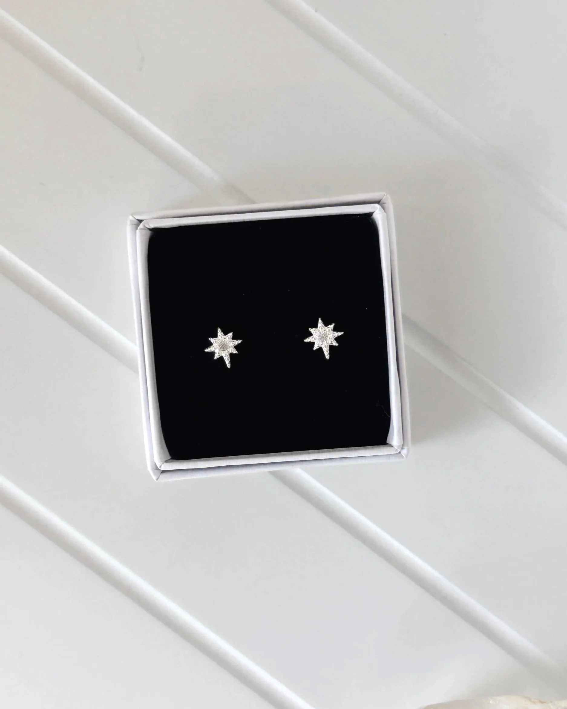 NEW Sterling Silver Celestial Star Stud Earrings