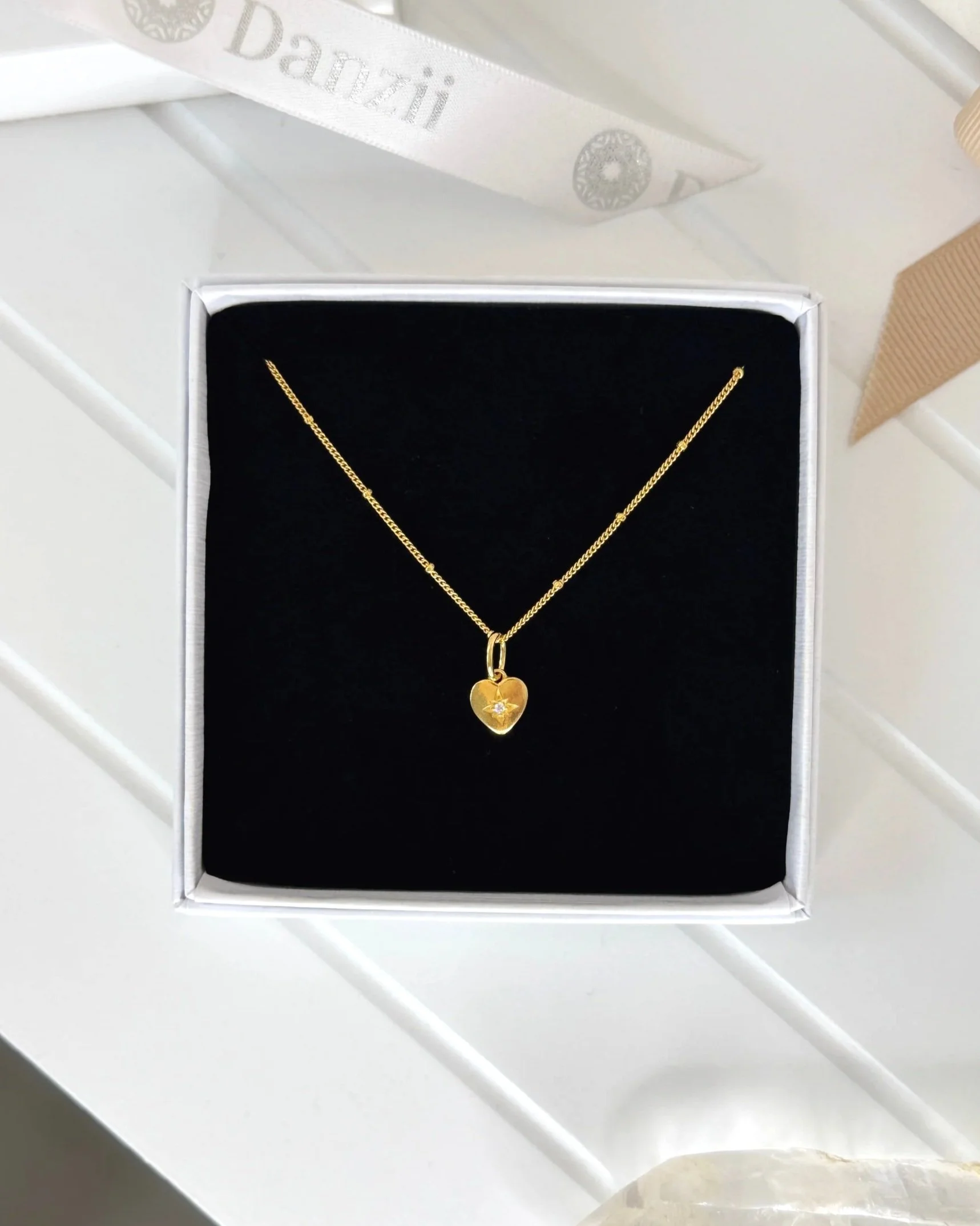 Gold Vermeil Heart with Star Necklace
