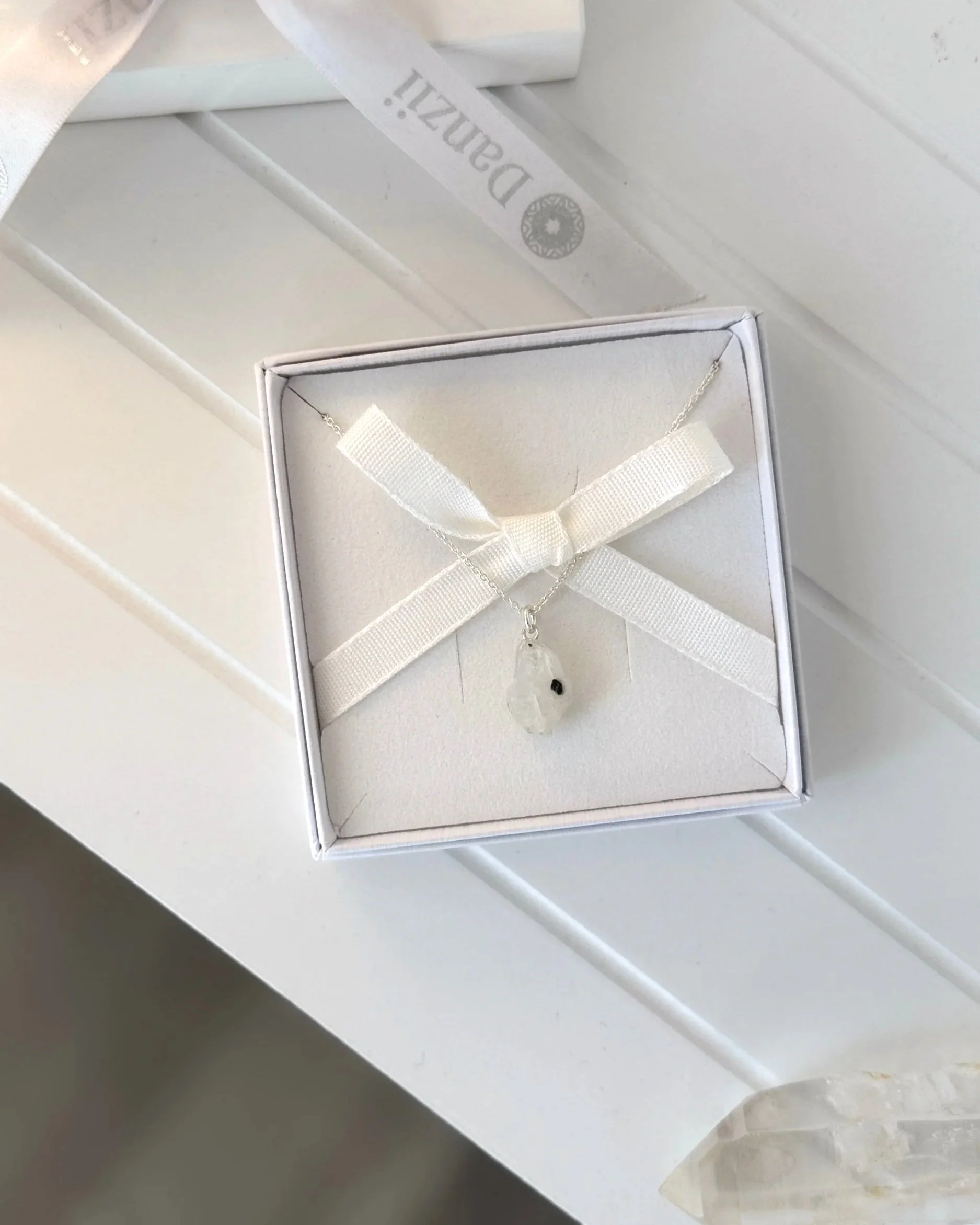 Raw Moonstone & Sterling Silver Necklace
