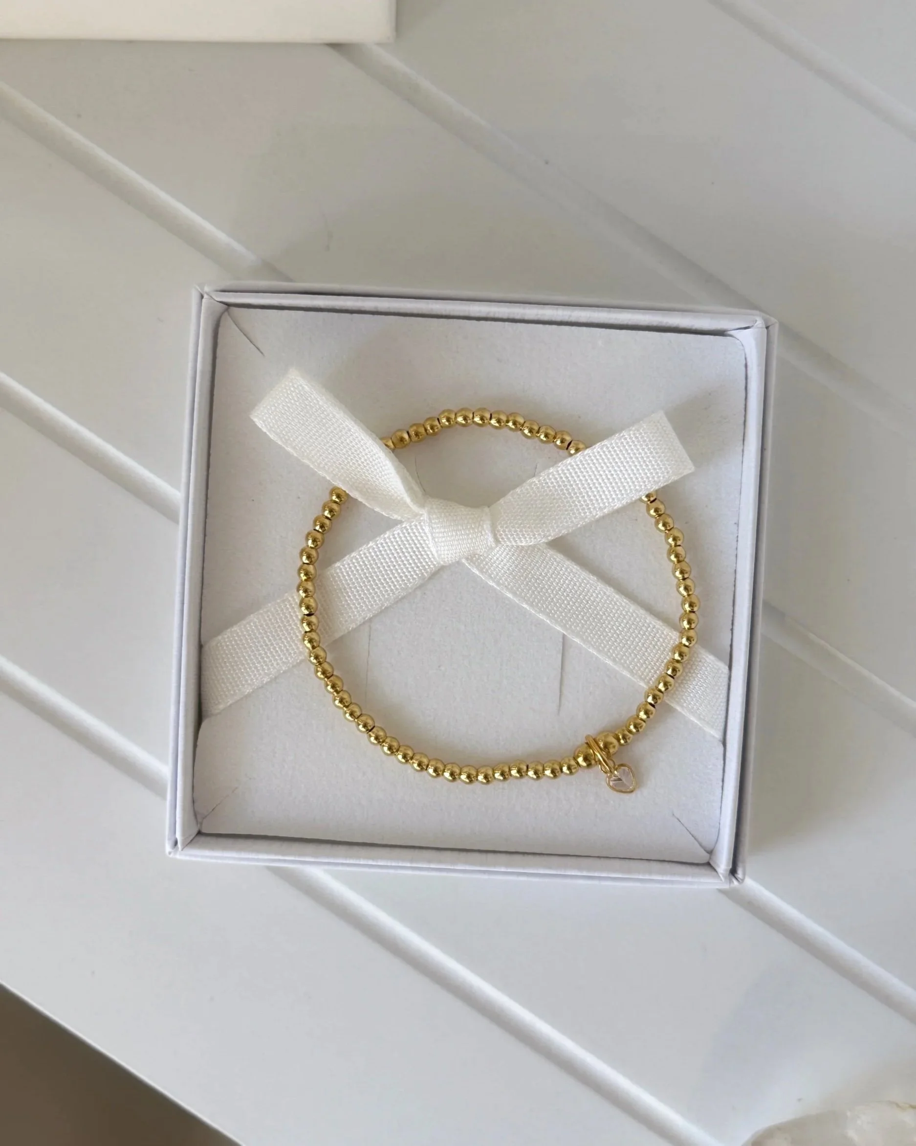 Gold Vermeil Mini Heart Charm Bracelet