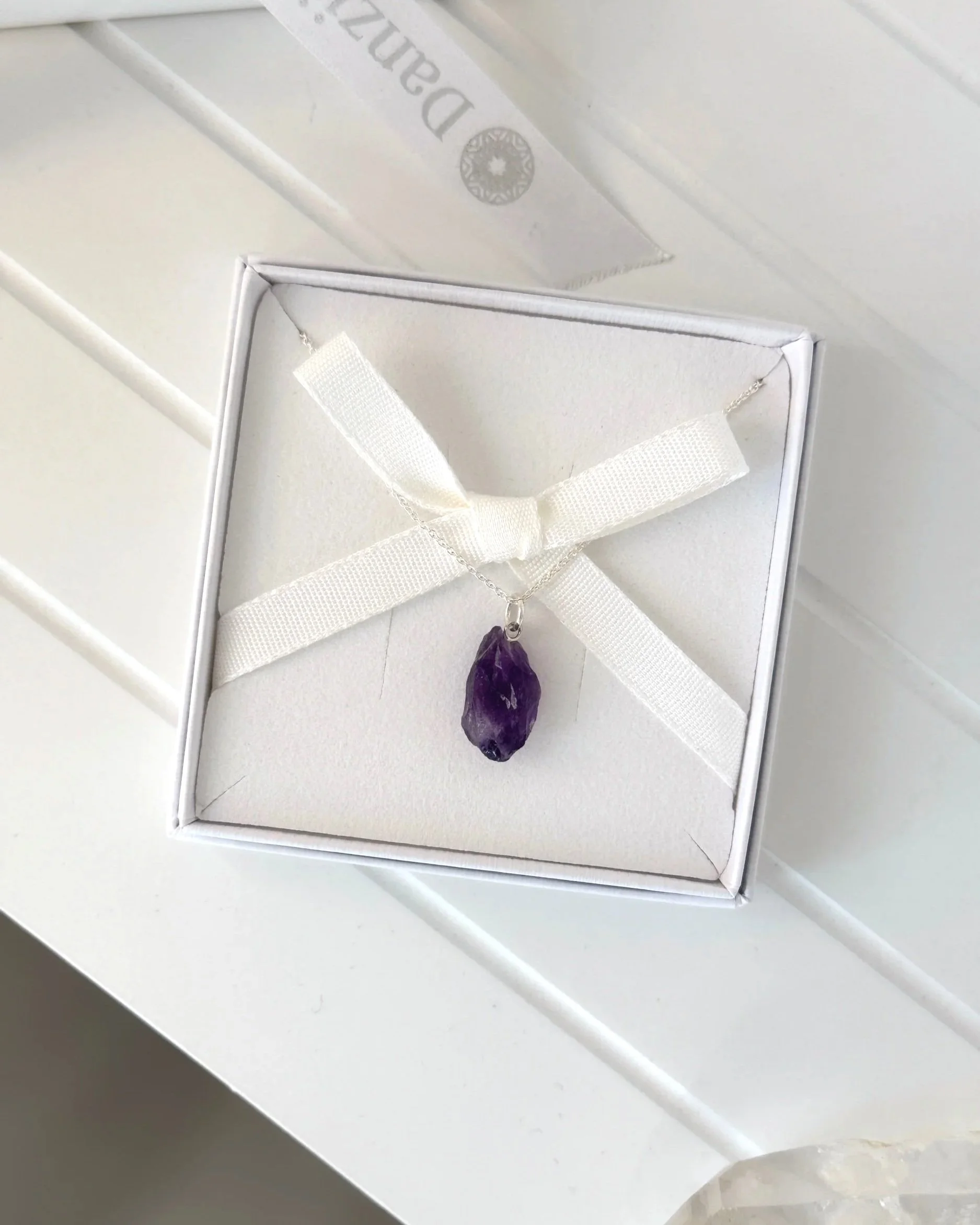 Raw Amethyst & Sterling Silver Necklace