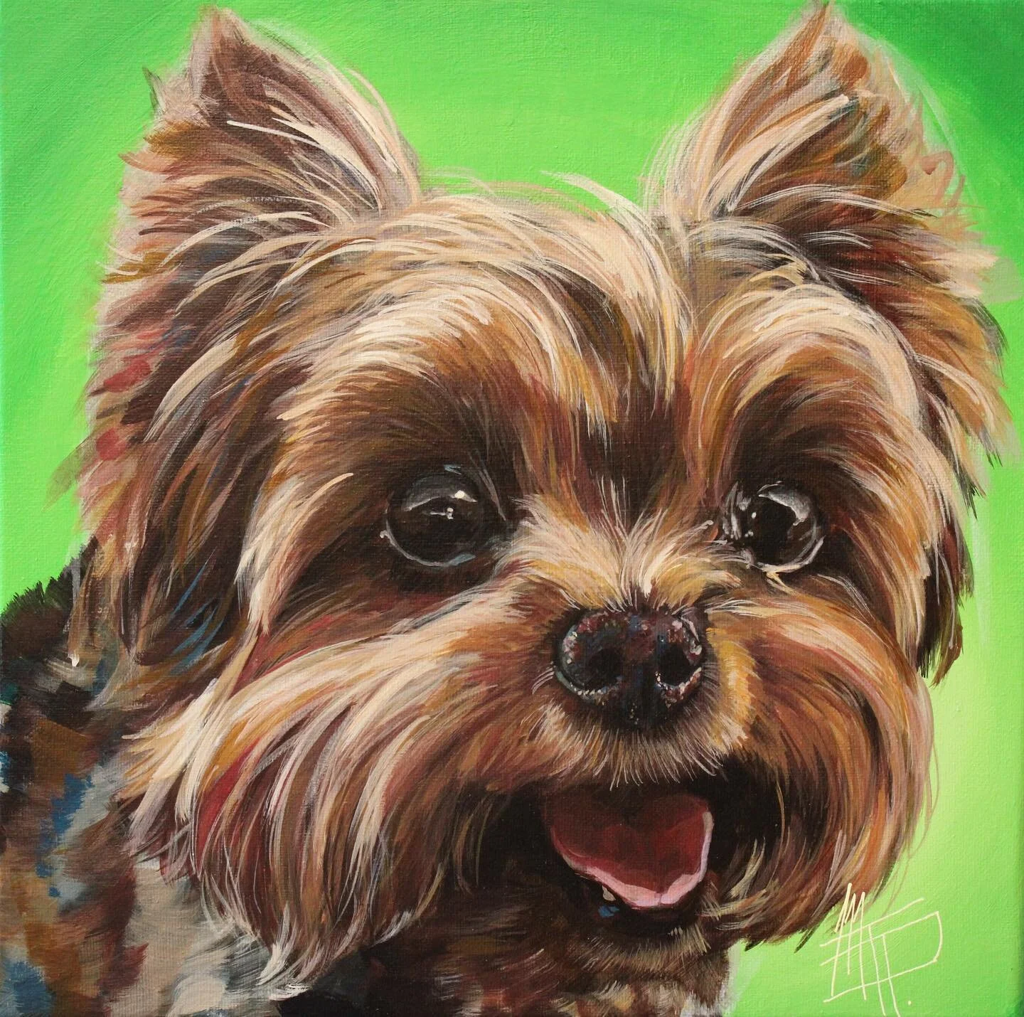 3 Things You Should Know: 

1.) The Painted Paw LLC is a one-woman owned and operated pet portrait painting business.

2.) I use vibrant color in my work and bring out the soul of the animal.

3.) I am so excited to work with new clients!

This is pa