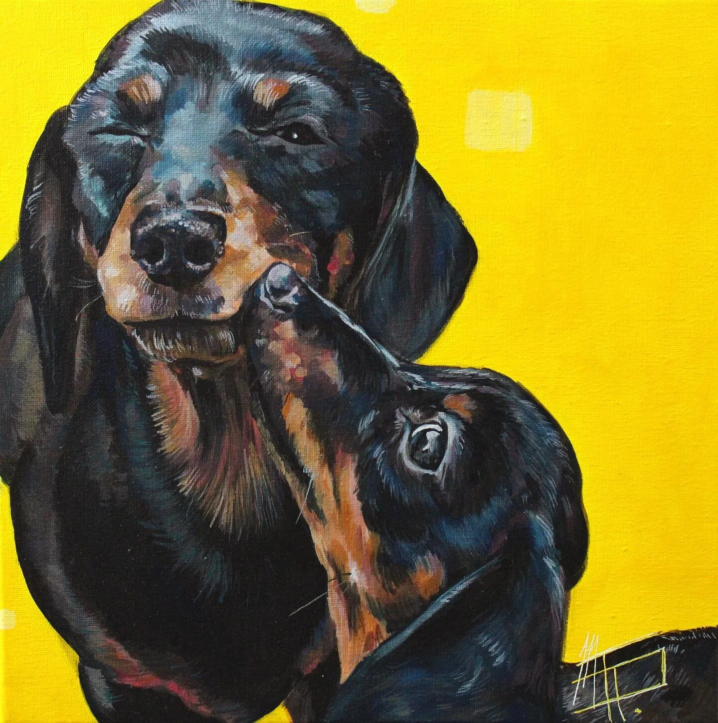 What&rsquo;s better than one Doxie? 

TWO of course. If I get this made into a sticker and sell this, who will get one?

#ilovemydaschund #daschundart #weinerdogart #weinerdoglove #acrylicdachshund #custompetportraits #dogartist #dogartwork #weinerdo