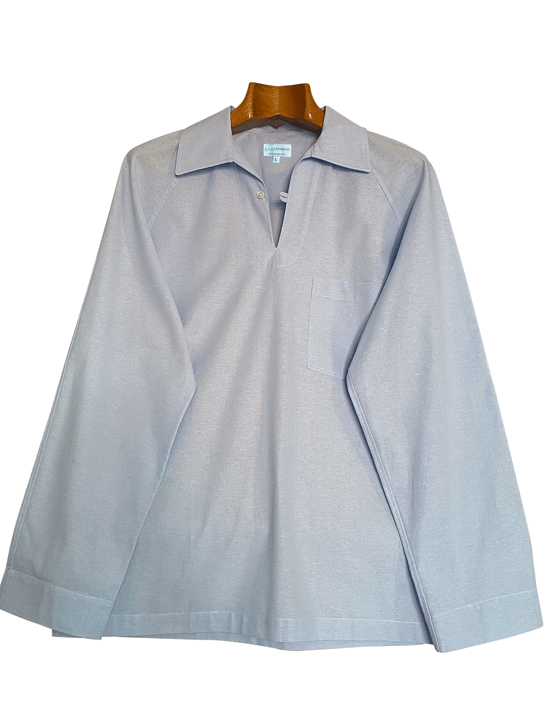 CHAMBRAY SMOCK SHIRT: Celeste Blue