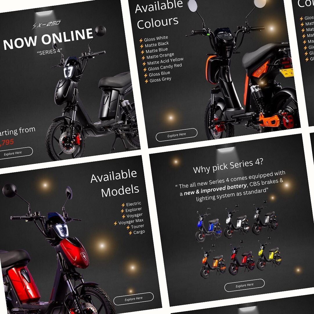 Social asserts created for our client @eskutauk to mark the launch of their &ldquo;Series 4&rdquo; SX-250 electric bike

Meta platforms
Email
X
LinkedIn

🥳
