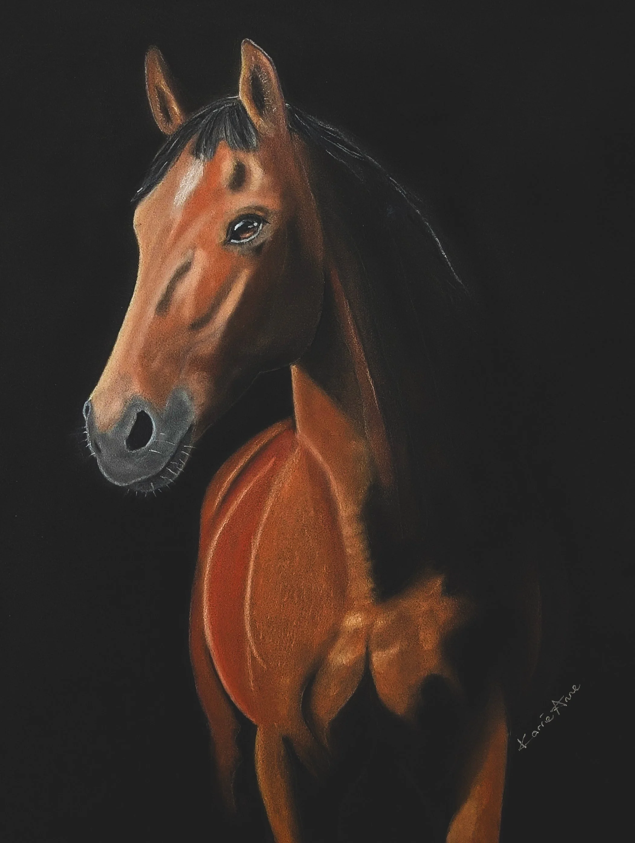 "Dignity" Pastel Original. Horse artwork
