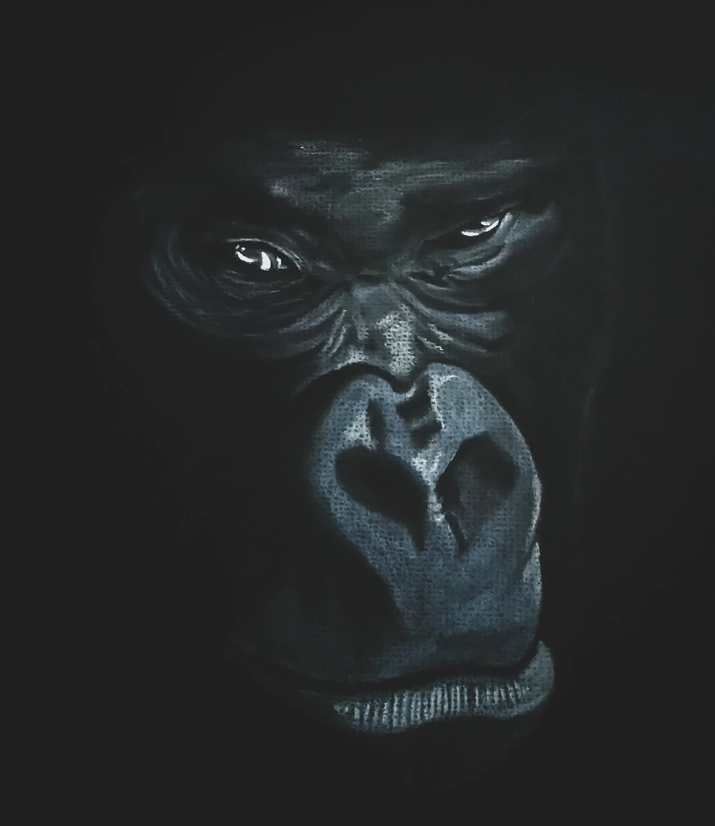 "Presence". Pastel Original, Gorilla, Artwork