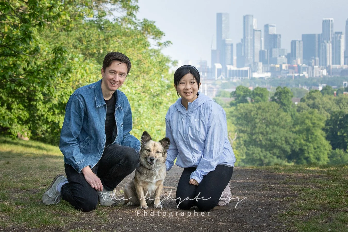 Couple with dog at Greenwich Park