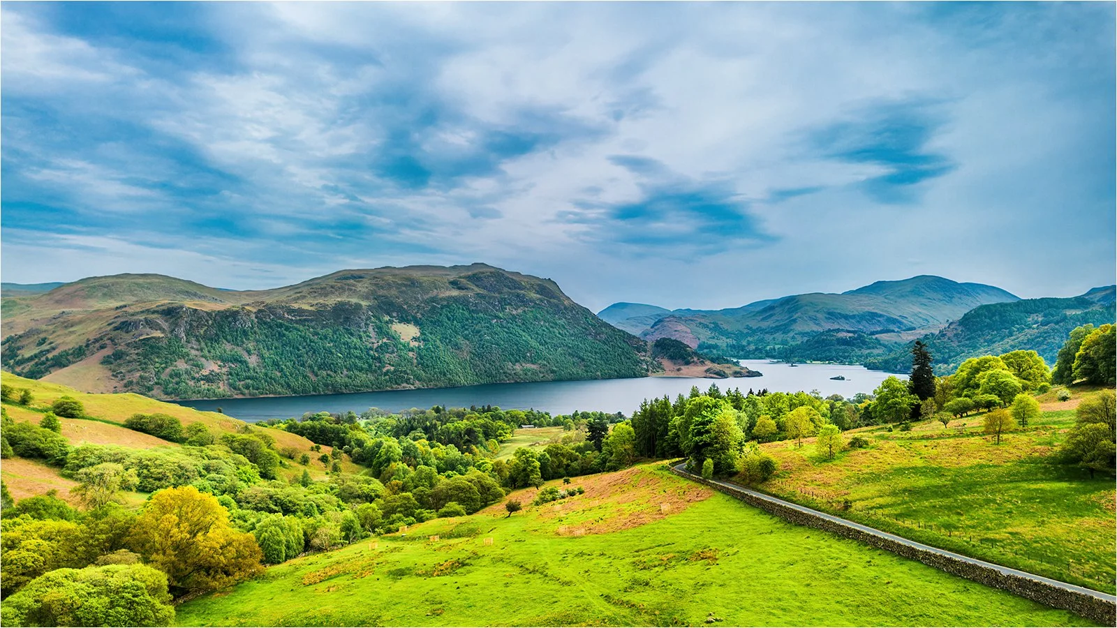 Ullswater from above Glencoyne Park (drone)
