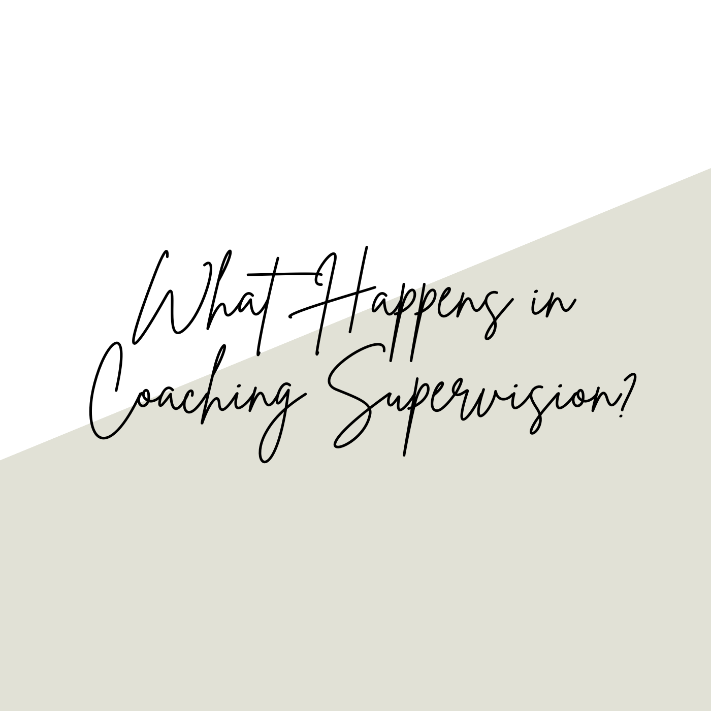 What happens in Coaching Supervision?