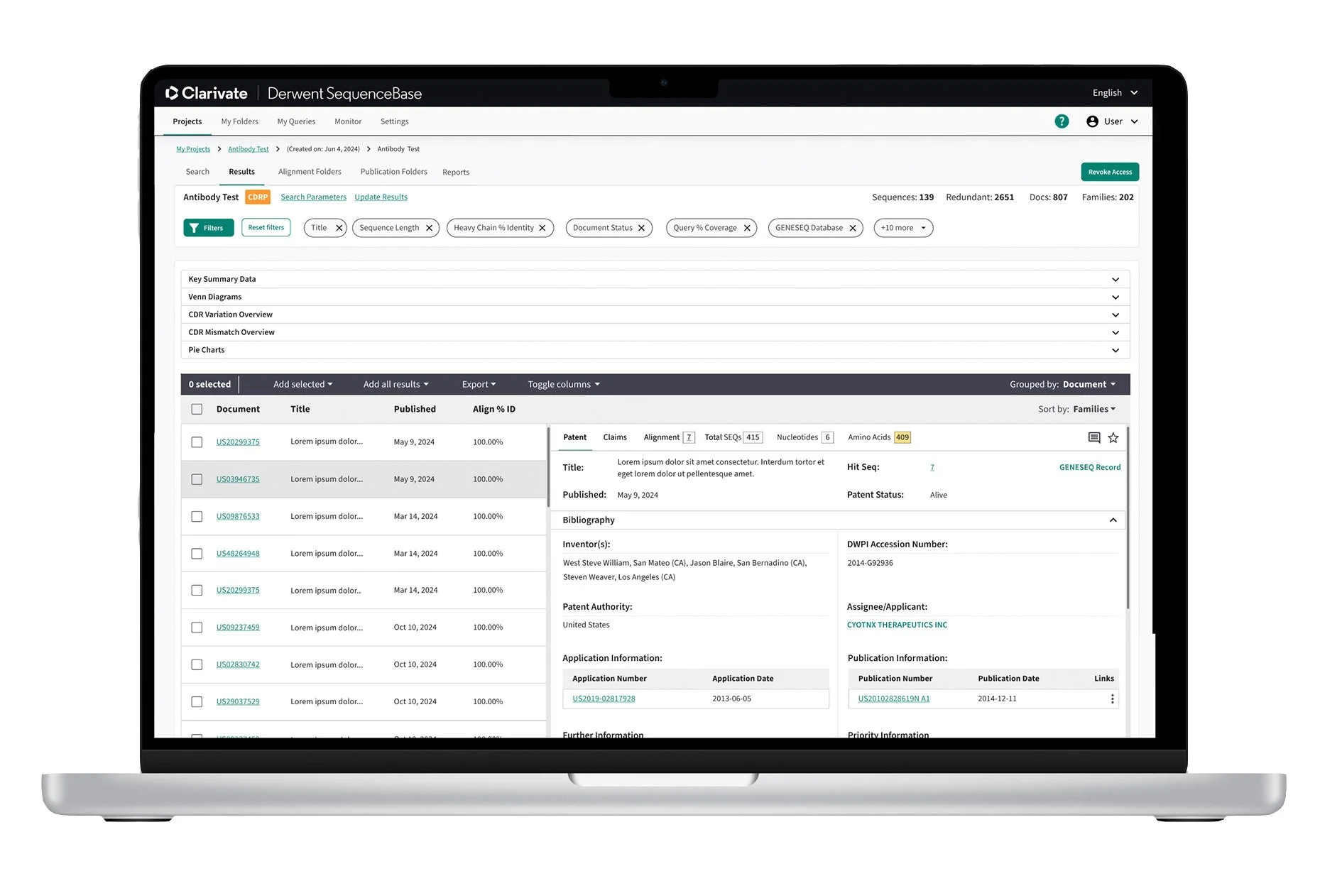 Derwent SequenceBase