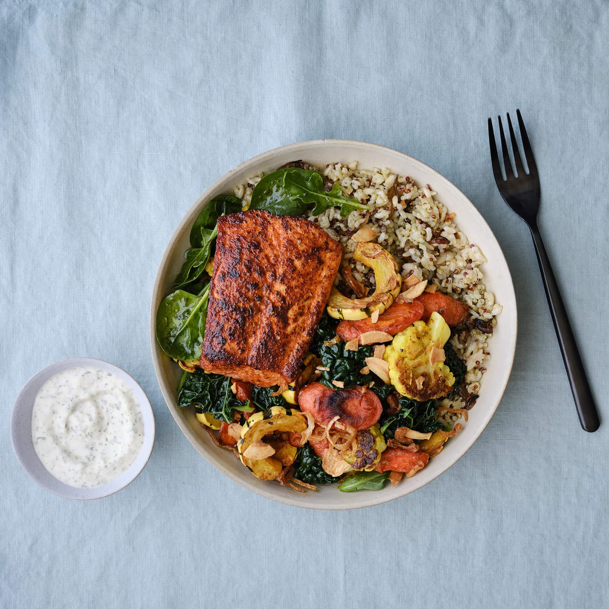 Fall Blackened Salmon Bowl