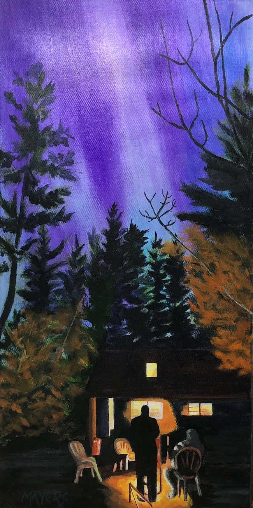 Loraine's Cabin Norther Lights in Sky
Acrylic on Canvas
12" x 24"
GIFT